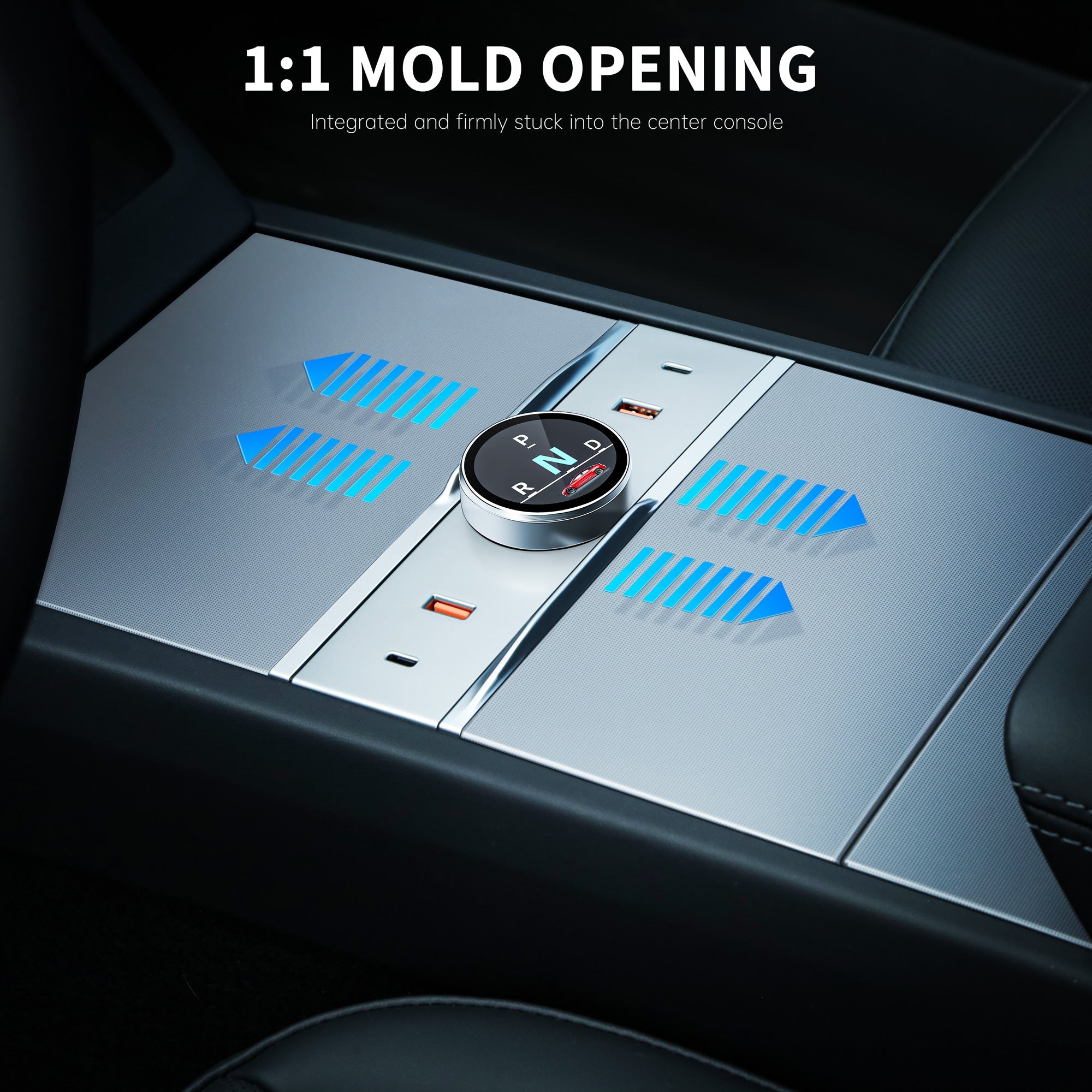 Smart Rotating Gear Shift Dock USB Hub for Tesla Model Y Juniper 2025
