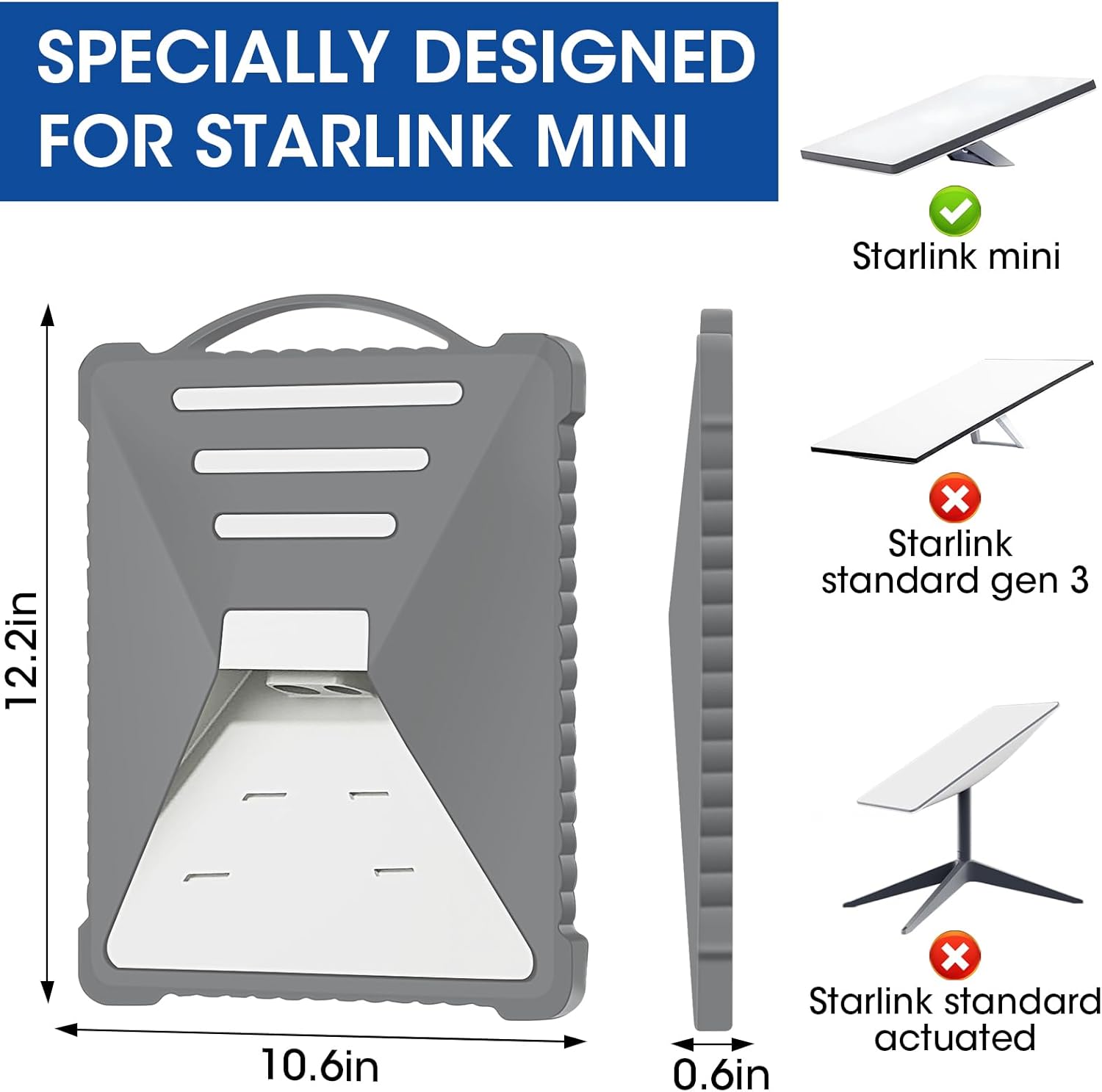 Starlink Mini Silicone Protective Sleeve — Liquid Silicone Full-Cover Shock-Resistant Lightning-Proof Case for Starlink Mini Satellite Dish Antenna