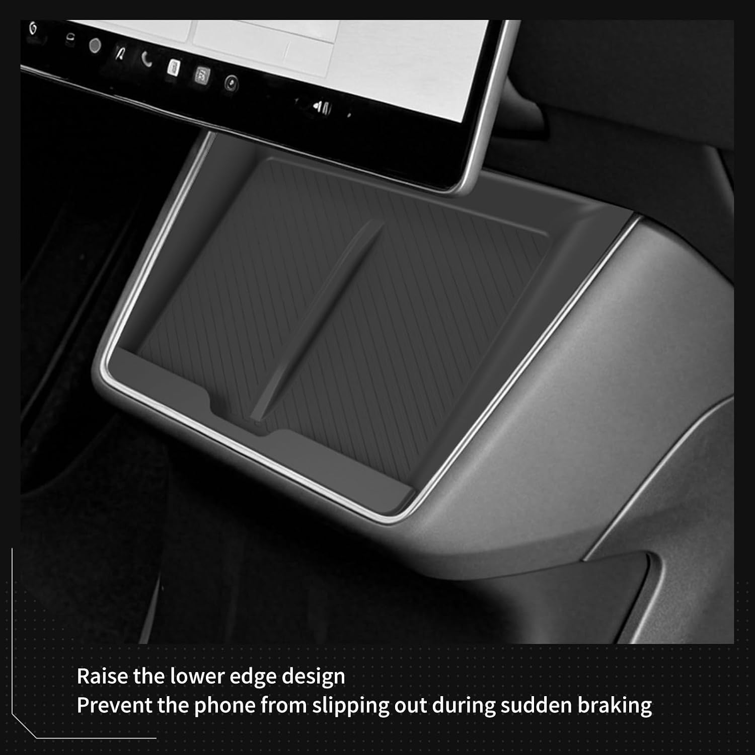 Tesla Model Y Standard Center Console Wireless Charging Pad | Non-Slip Silicone Mat