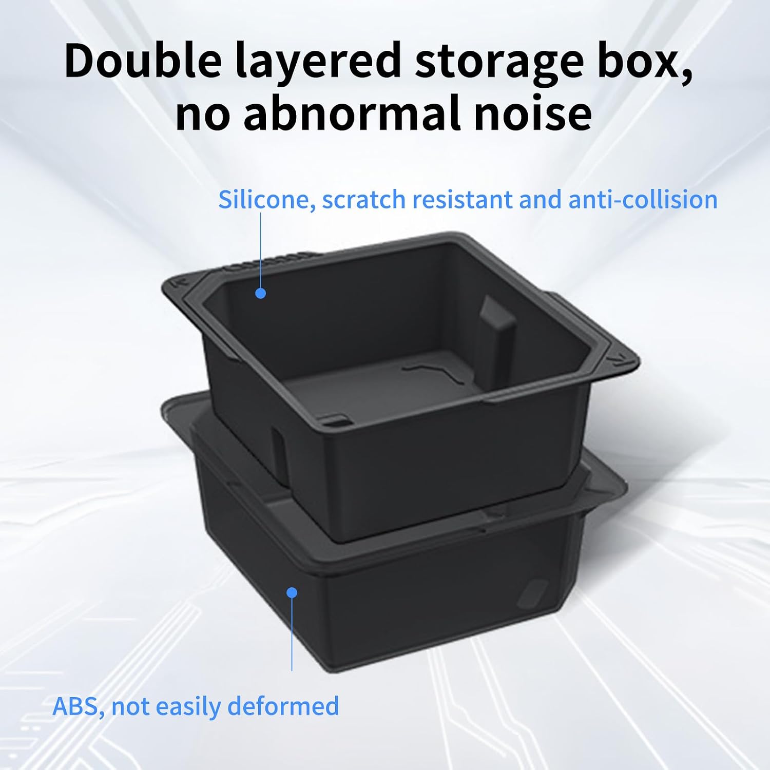 Tesla Model Y Standard Silicone Center Console Armrest Organizer Tray | Food-Grade Upper Box