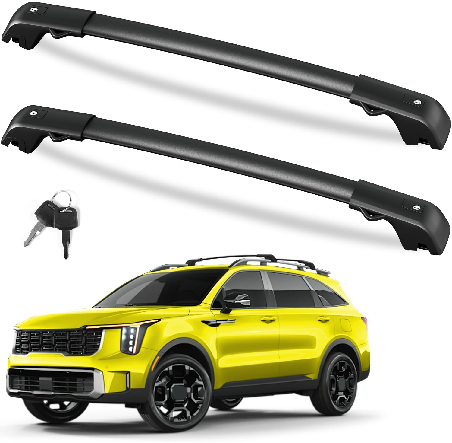Mitsubishi Outlander cross bars 2014–2021 — installed on vehicle roof rails