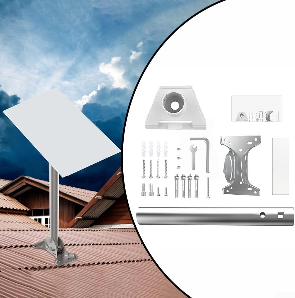 Stainless Steel Roof Mount Bracket Kit for Starlink – Heavy-Duty Pivot Tube Support with Protective Pad(elbow pipe)