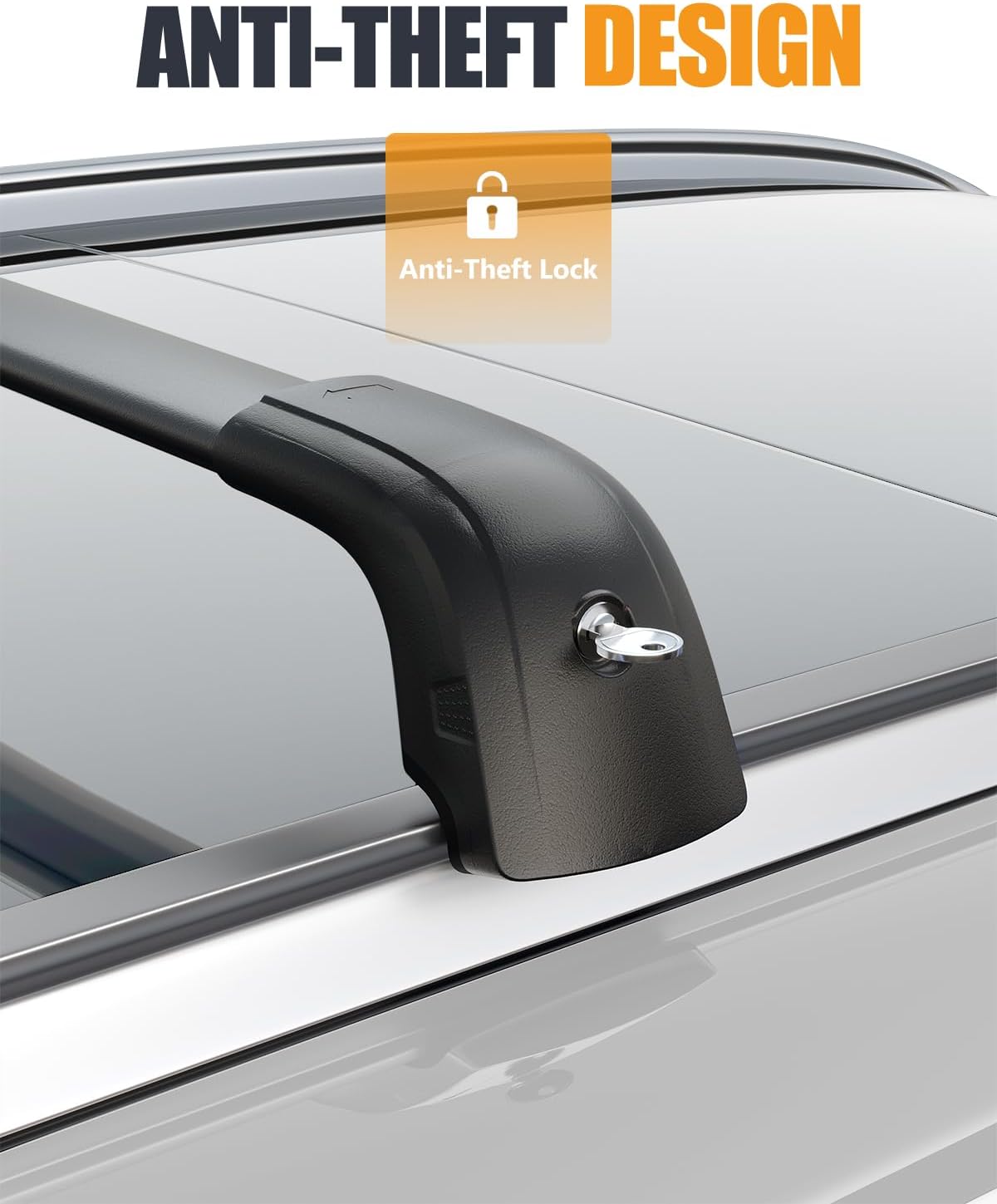 300lb Lockable Roof Rack Cross Bars for 2025 2026 Nissan Kicks – Heavy Duty Aluminum, Anti-Theft, Flush Side Rails
