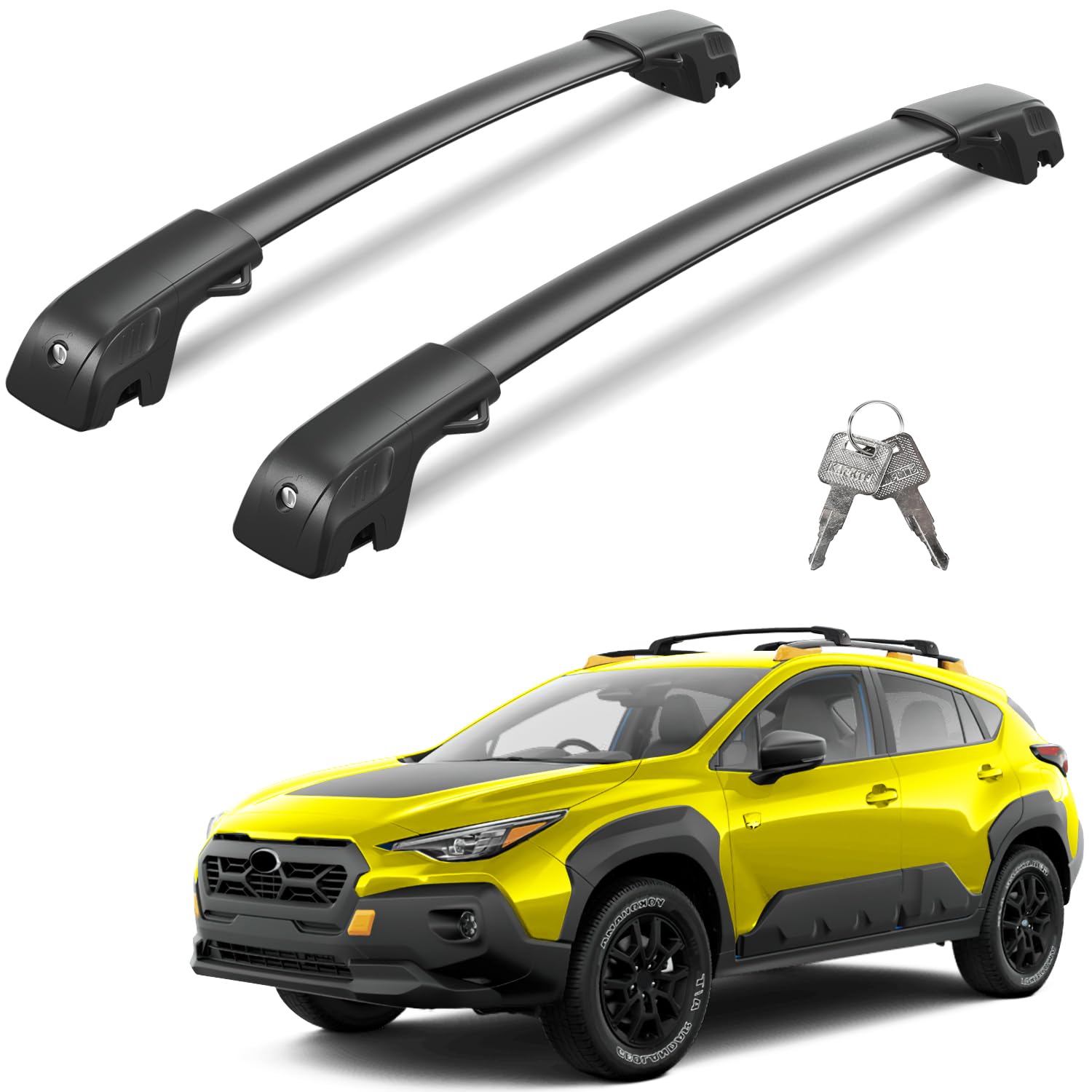 Hyundai Palisade cross bars 2026 — rubber pad wheel-spoke isolation