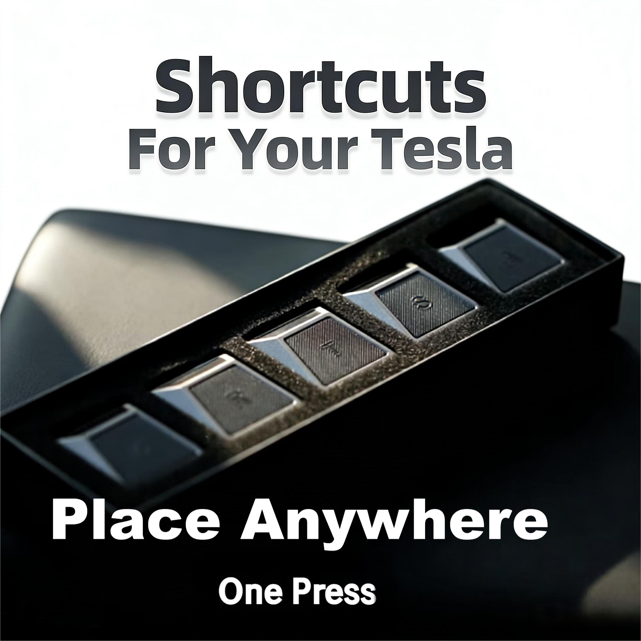 Place Anywhere Programmable Bluetooth Physical Buttons for Tesla Model 3/Y Center Control Expansion Dock Station, Programmable With 30+ App Functions,5 Buttons