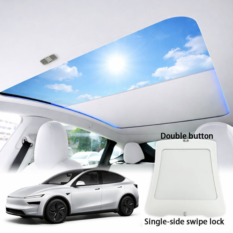 Tesla Model Y Juniper voice control sunshade open position shading cabin interior