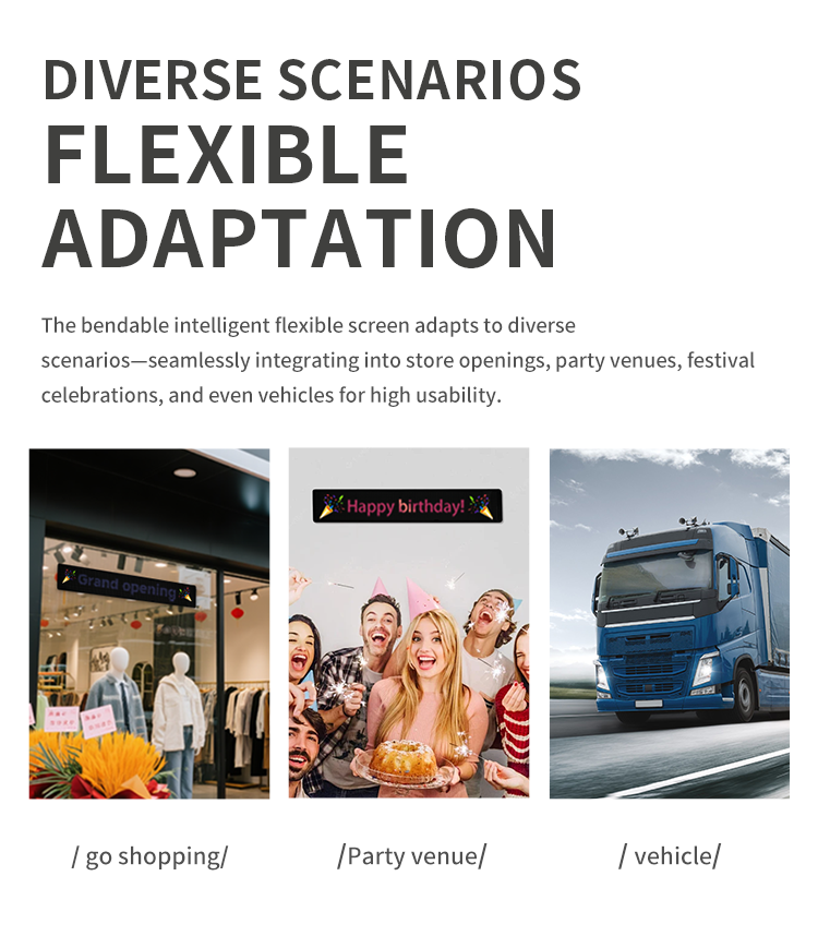 Multifunctional Bright Programmable Flex LED Display for Cars/SUVs/Trucks/Tesla/Multi-Scene