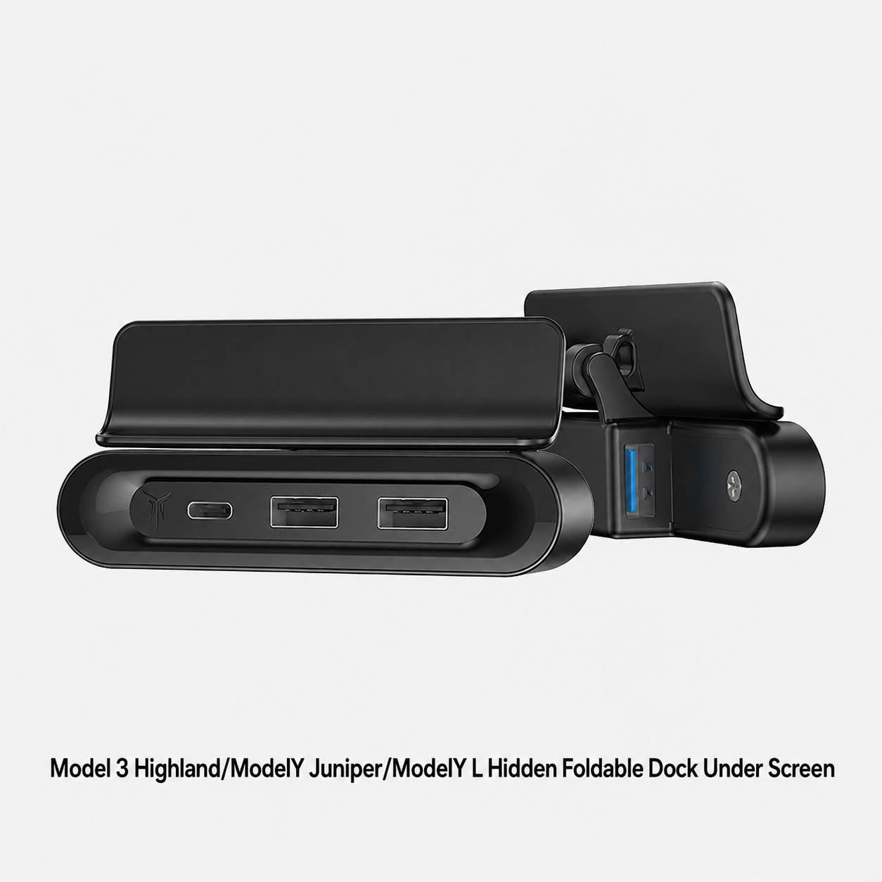 Fold-Away Hidden 3-Port Charging Dock for Tesla Model 3 Highland / Model Y Juniper / Model Y L