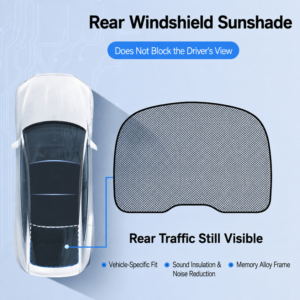 Rear Sunroof Mesh Hatch Sunshade for Tesla Model Y / Model Y Juniper / Model Y L