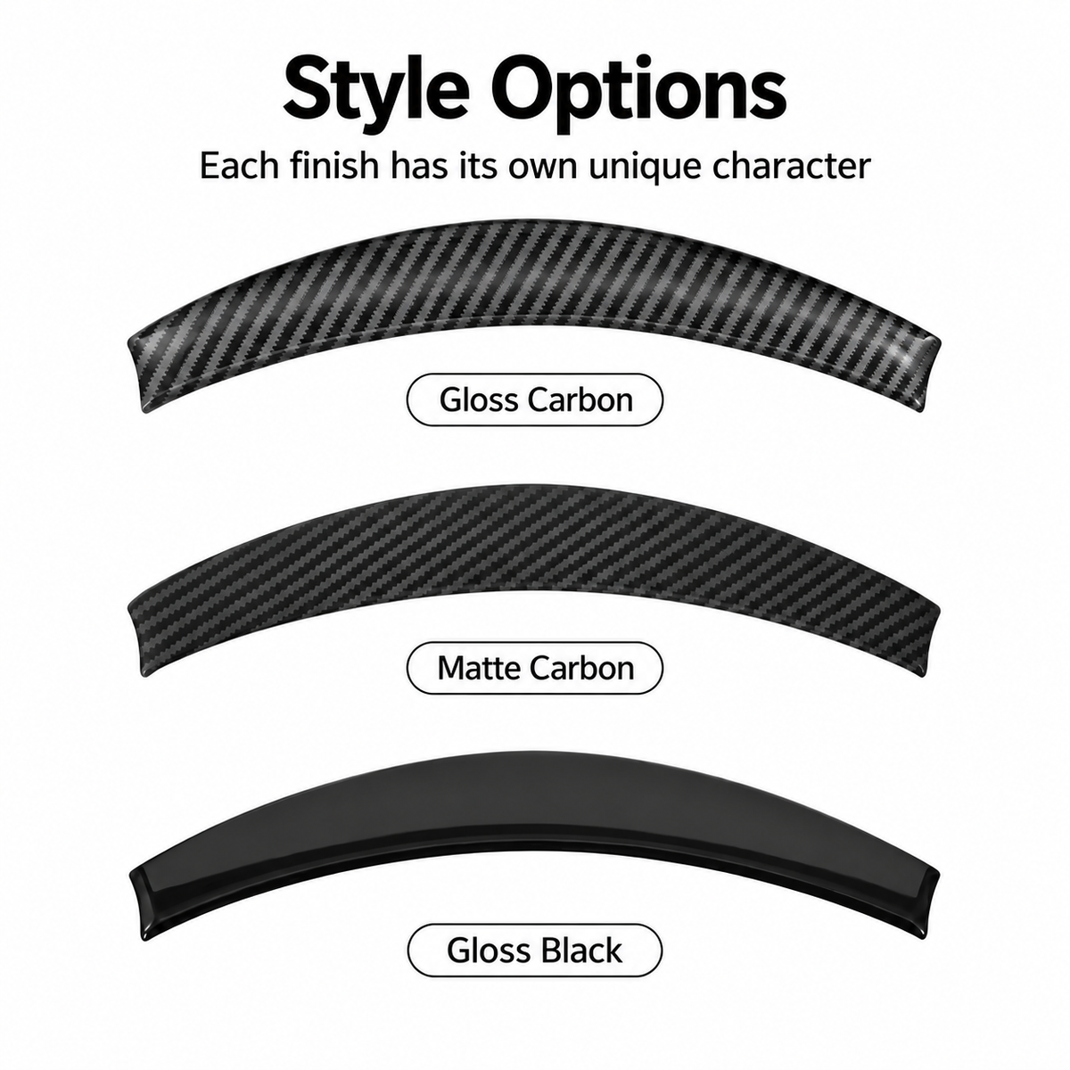 ABS Curved Steering Wheel Trim for Tesla Model Y Juniper / Model 3 Highland