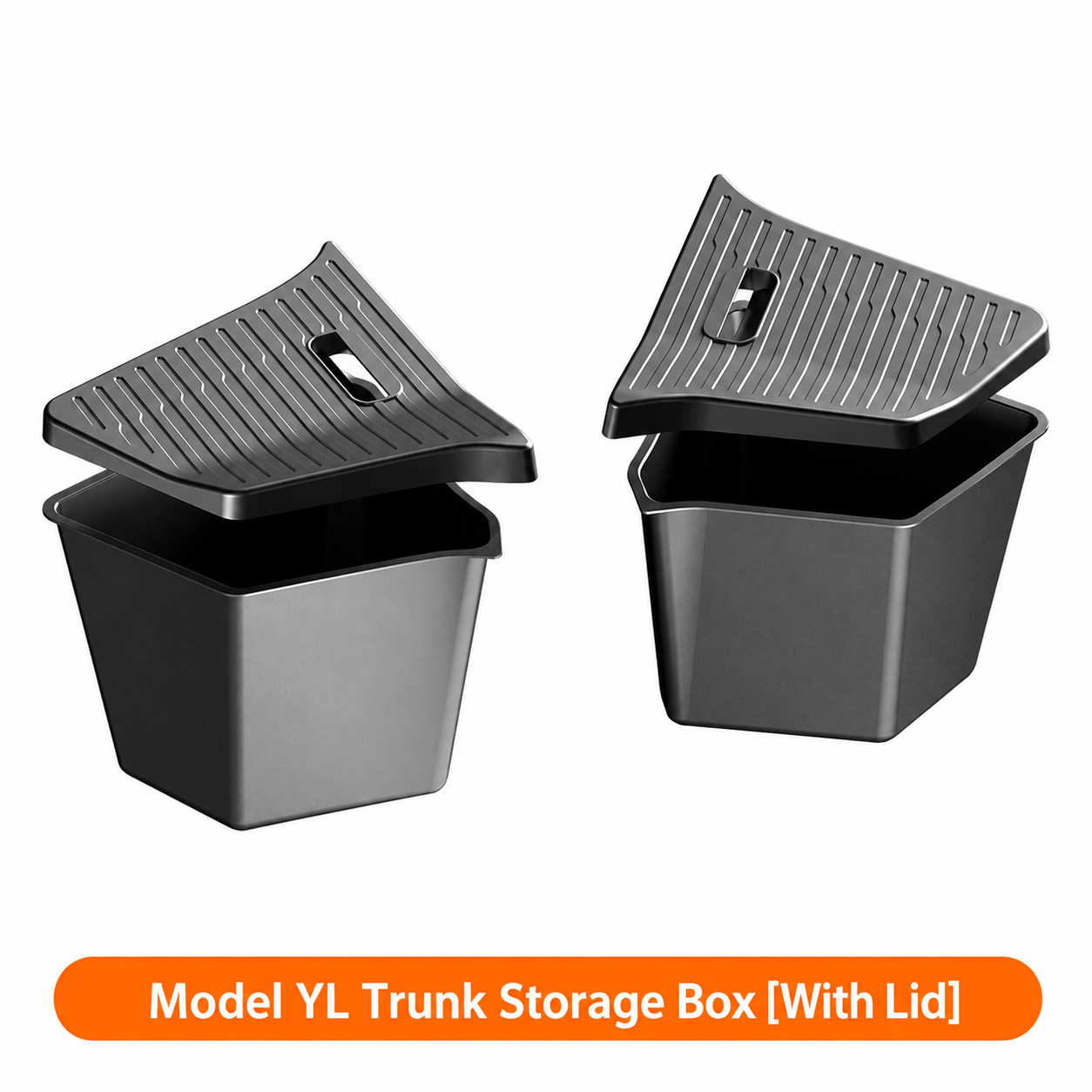 Trunk Storage Bin with Side Pocket and Pull Handle for Model Y L 2025.11+
