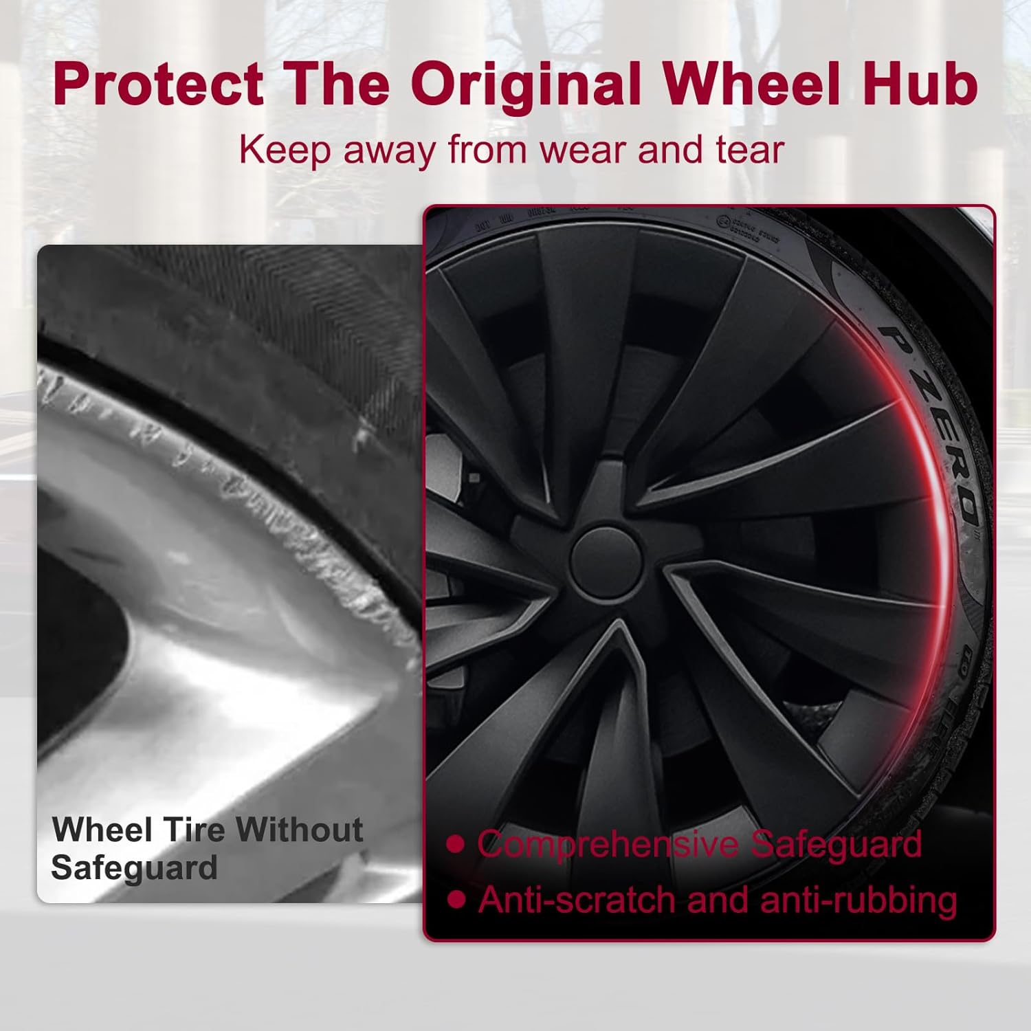20'' Hub Caps YB Turbine X Style Wheel Covers 4Pcs for Tesla Model Y Juniper