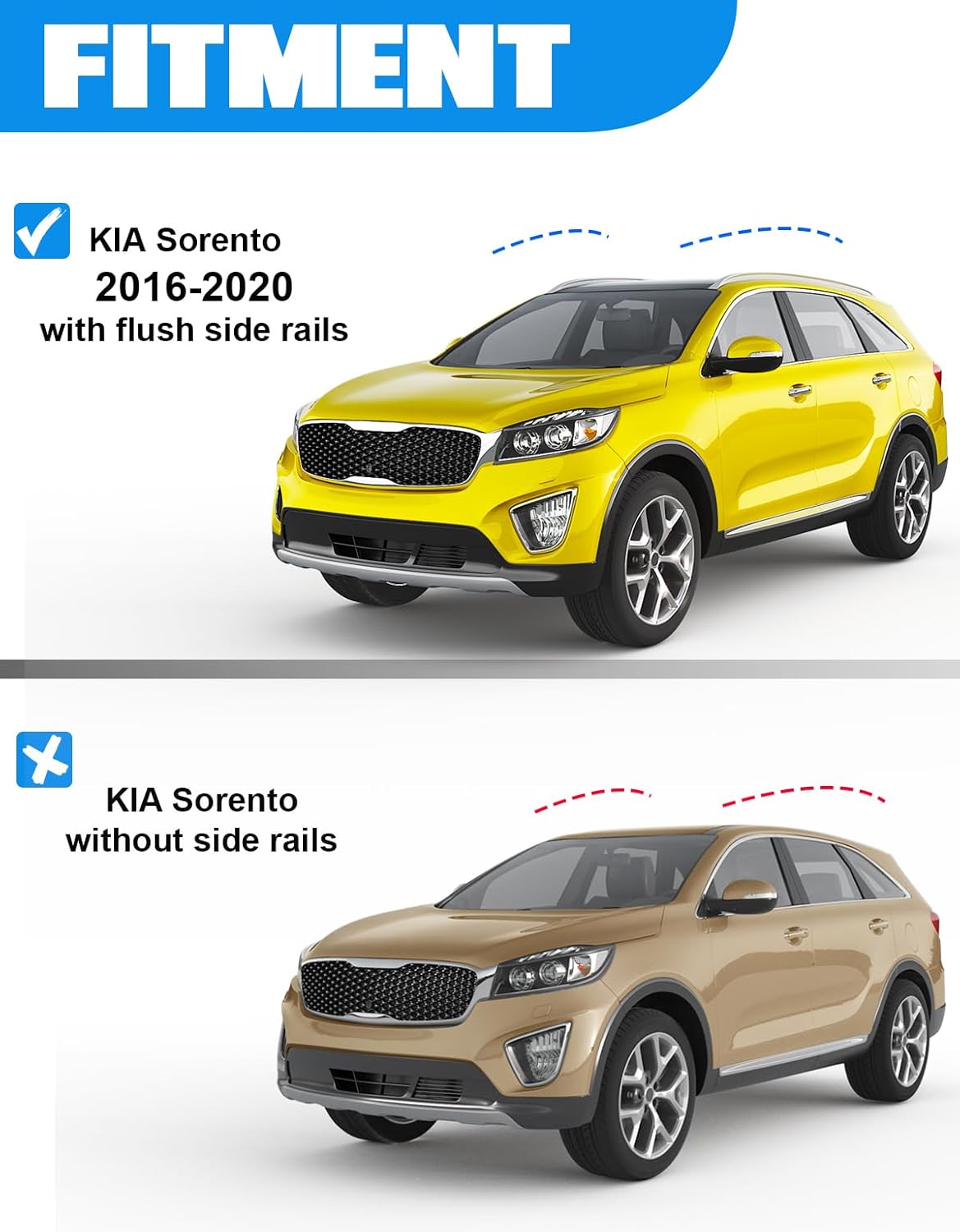 Kia Sorento cross bars 2016–2020 — lockable end cap close-up