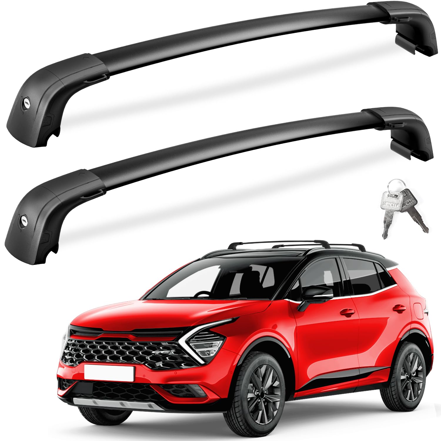 Mitsubishi Outlander cross bars 2014–2021 — fitment alignment close-up