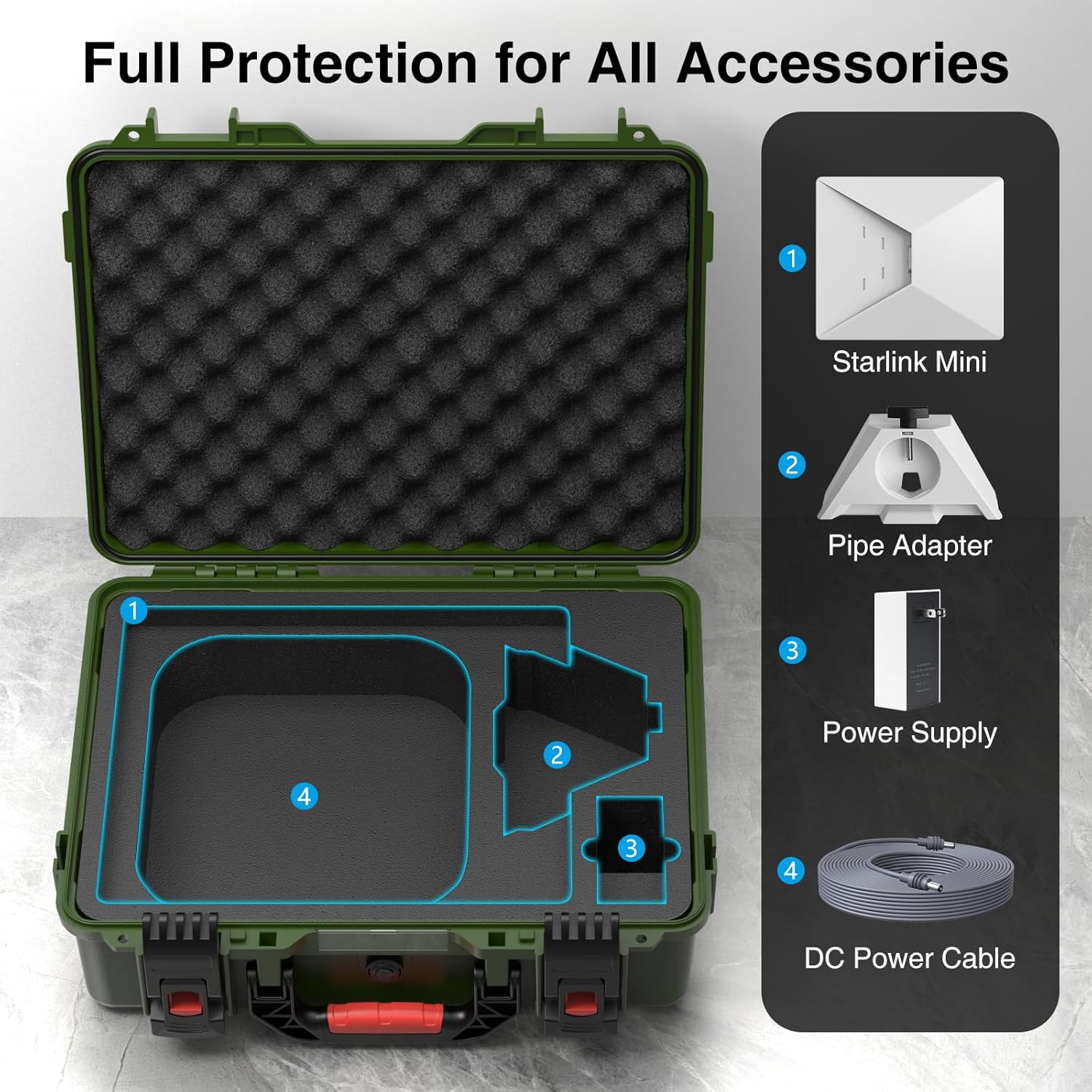 Starlink Mini Case IP67 Waterproof Hard Case with Portable Strap,Starlink Bag for Travel Outdoor Camping Hiking