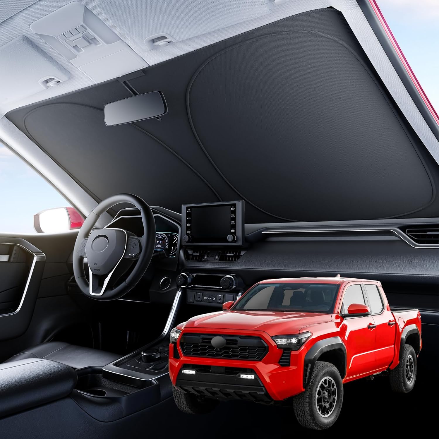 Tesstudio 2026 Windshield Sunshade Foldable Heat Insulation Sunshade with Storage Bag, for Model S/X/3/Y