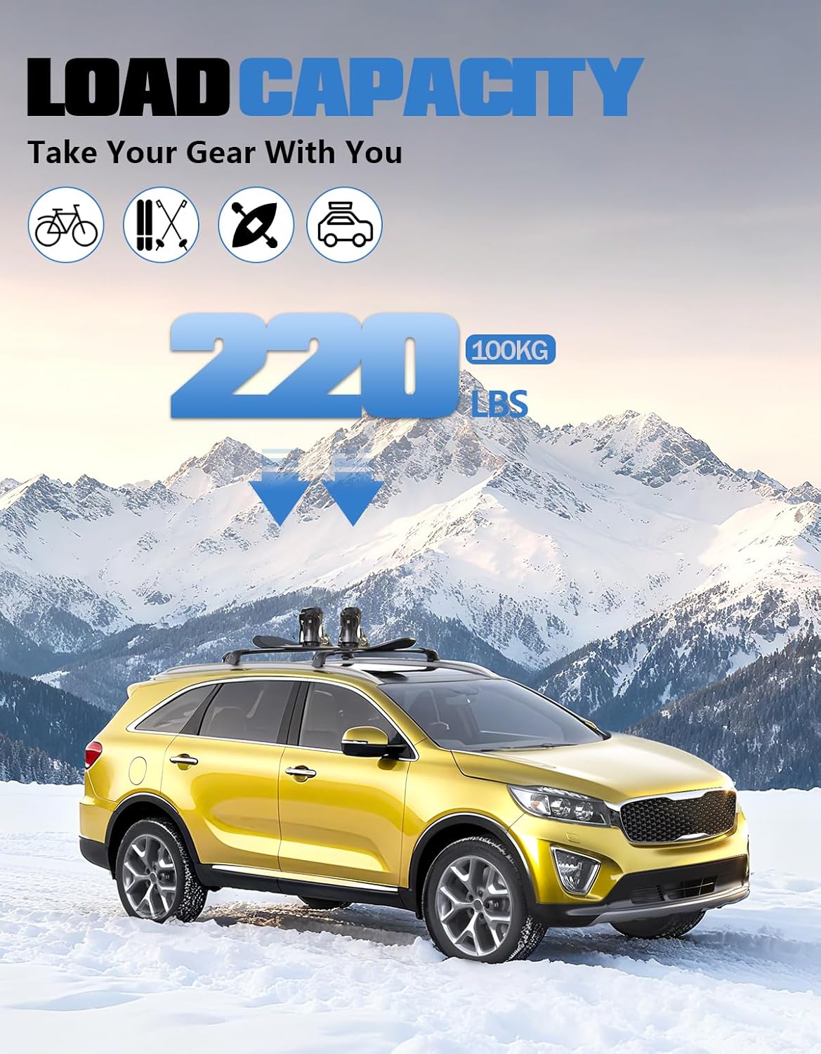 Kia Sorento cross bars 2016–2020 — aluminum alloy profile