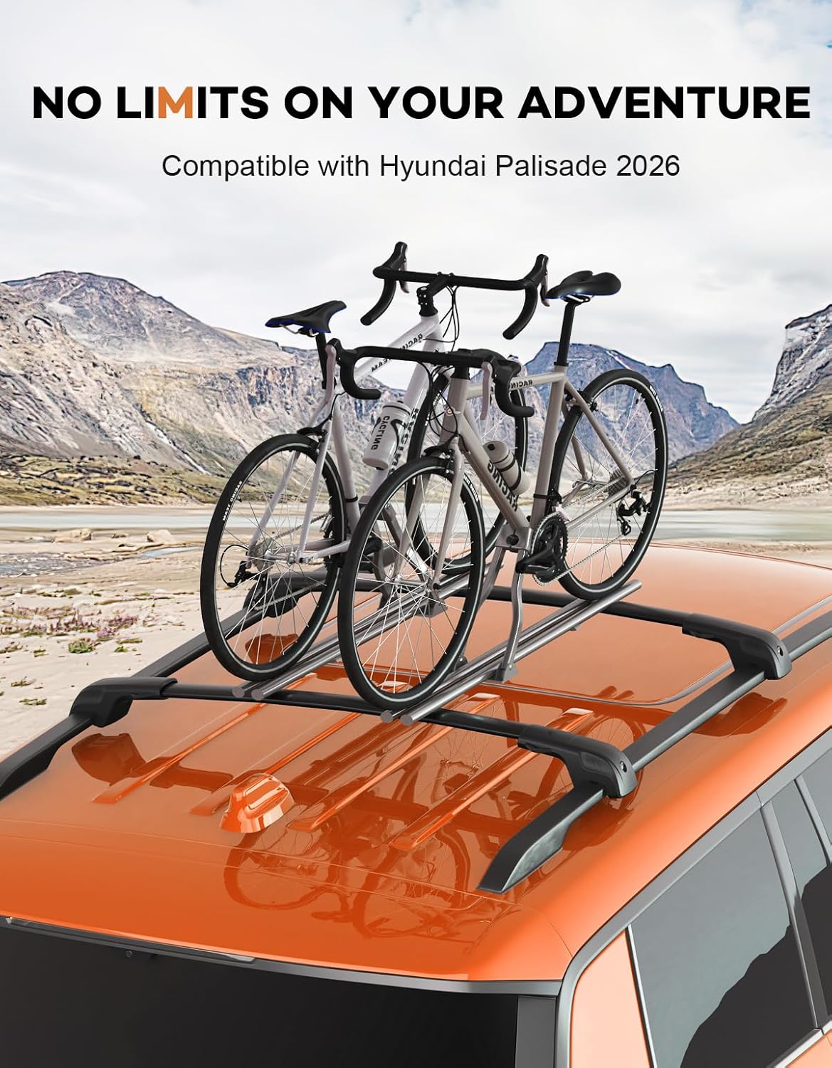 Hyundai Palisade cross bars 2026 — anti-theft lock engaged