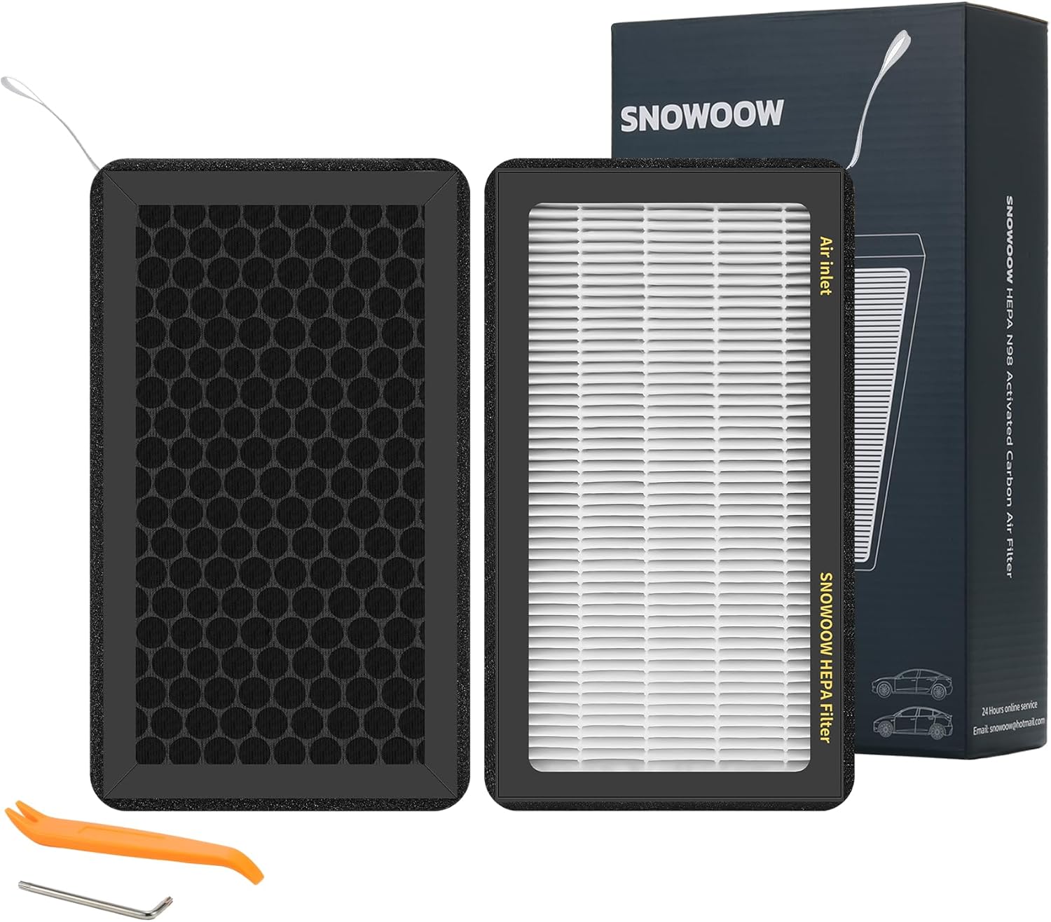 Tesstudio Tesla Model 3 /Model Y Air Filter HEPA 2 Pack with Activated Carbon Tesla Cabin Air Filter Replacement