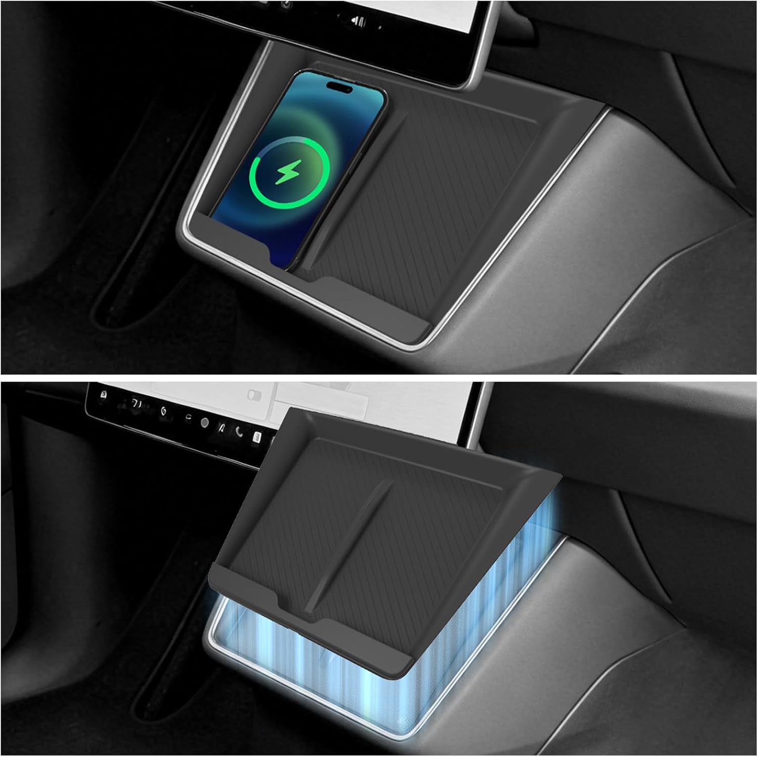 Tesla Model Y Standard Center Console Wireless Charging Pad | Non-Slip Silicone Mat