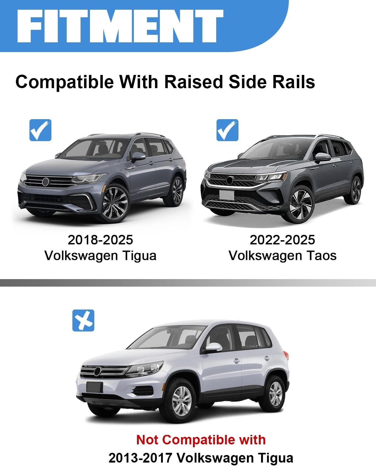 VW Tiguan cross bars 2018–2026 — lockable end cap close-up
