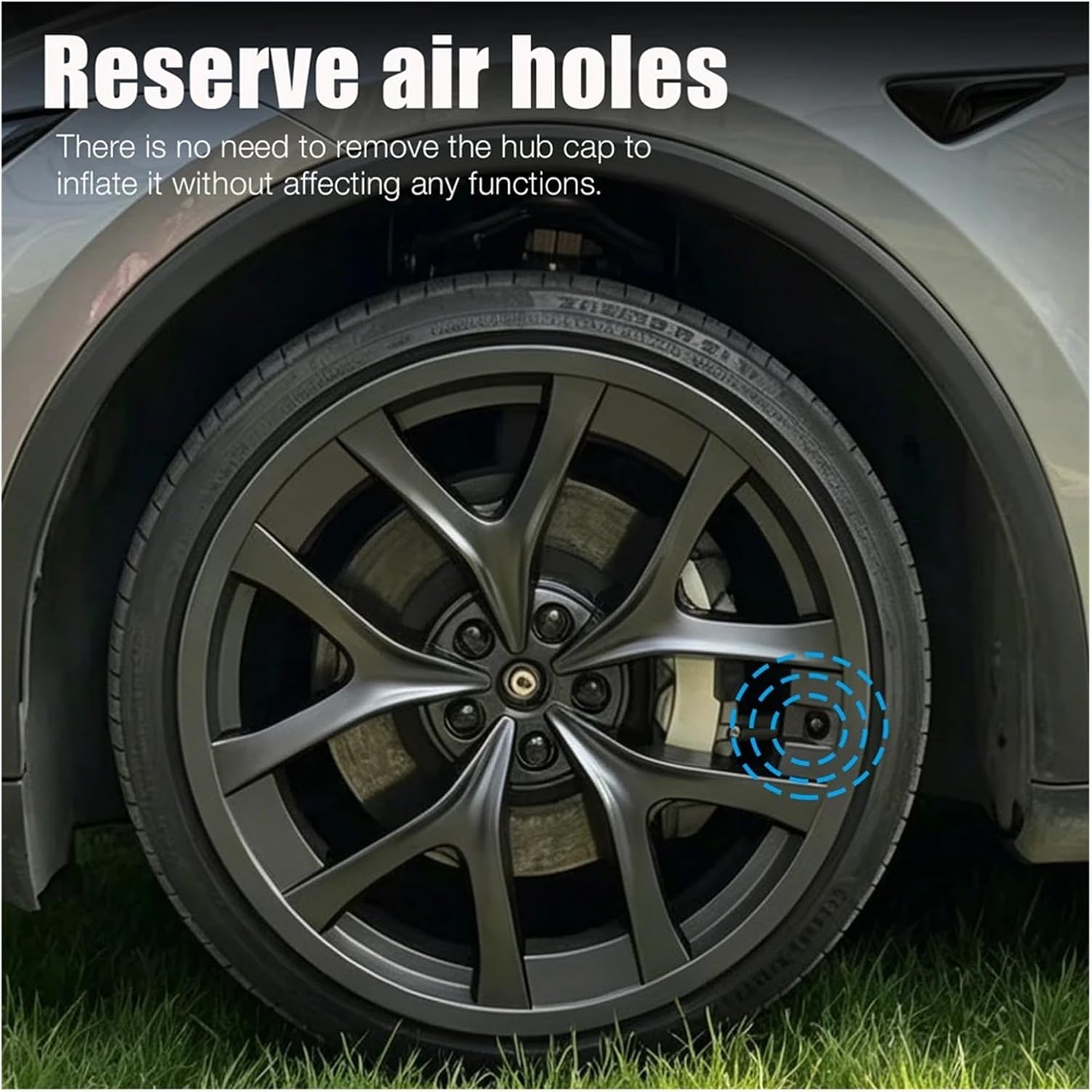 Model Y Juniper 21-Inch Aero Wheel Covers with Rim Protection, Dark Gray (2025-2026)