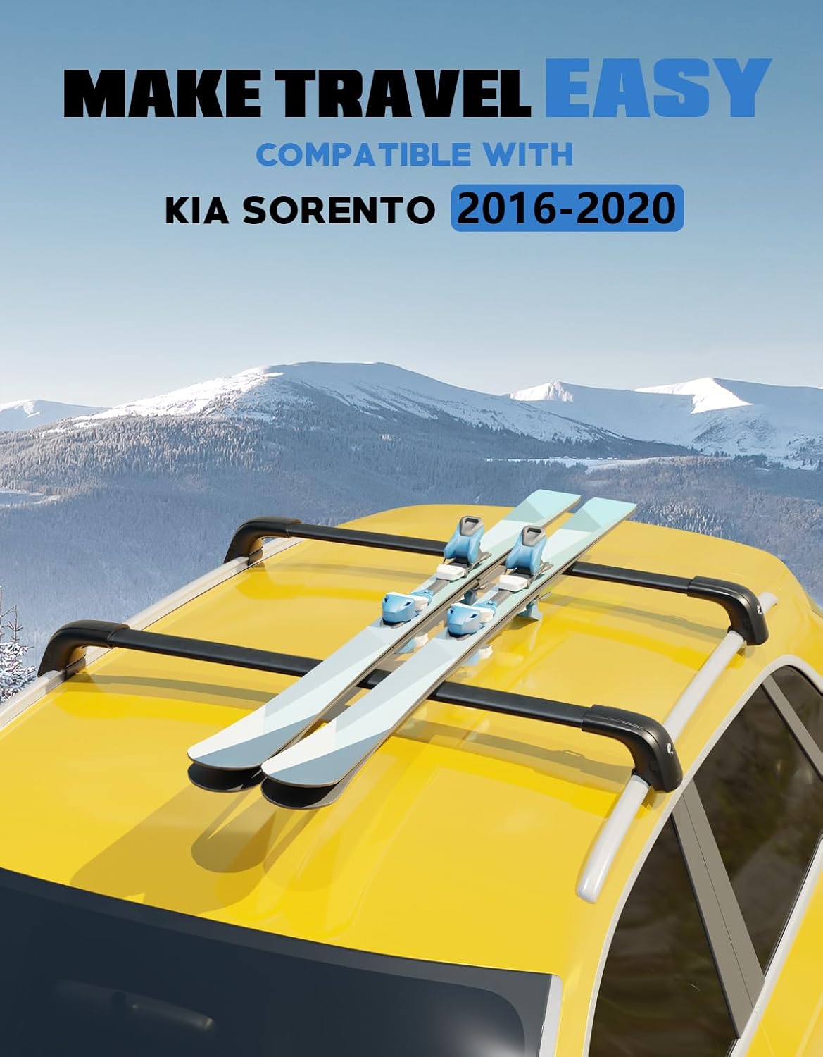 Kia Sorento cross bars 2016–2020 — anti-theft lock engaged