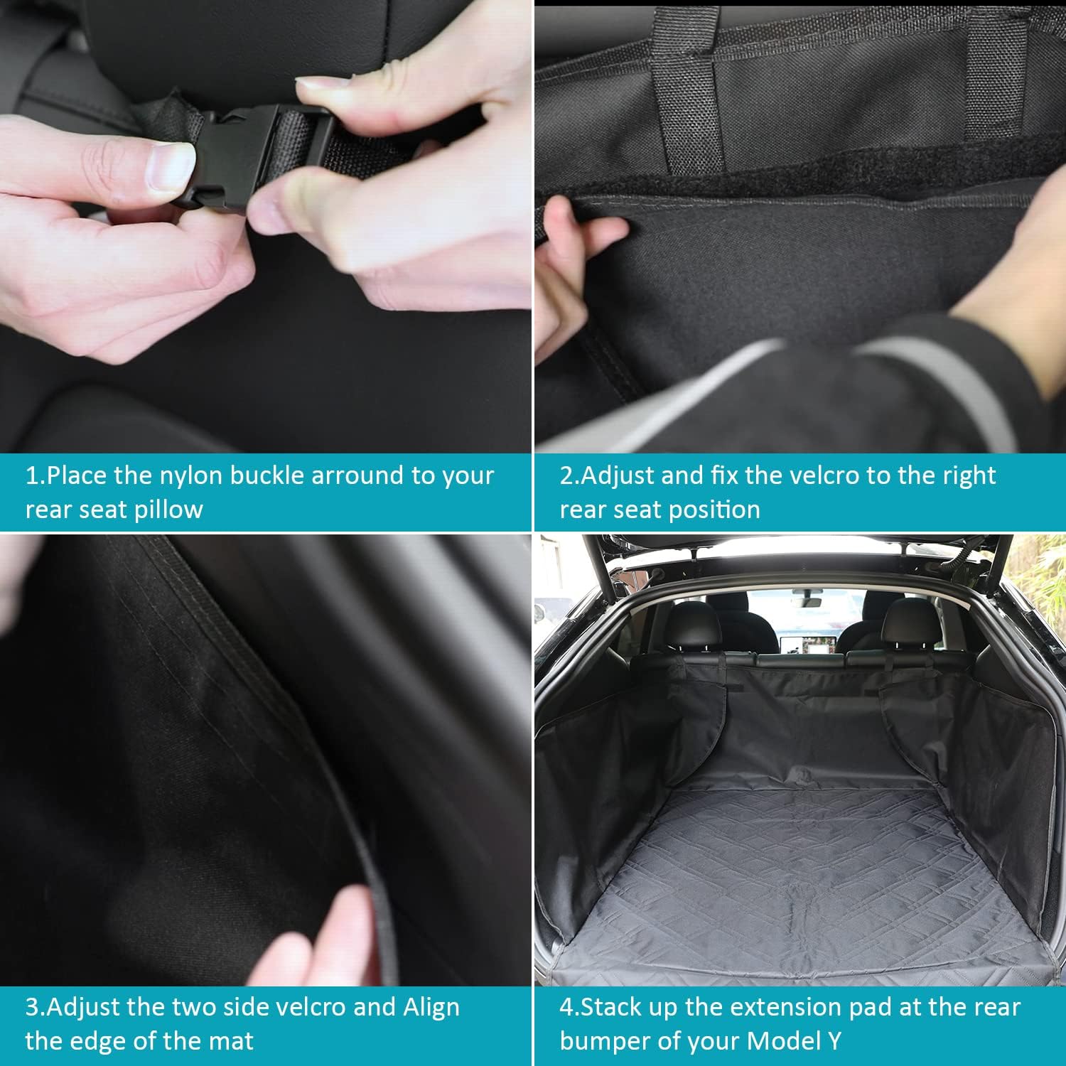 Model Y /Y Juniper Rear Trunk Cargo Liner Pet Mat Dogs Rear Seat Cover Protector All-Weather Waterproof