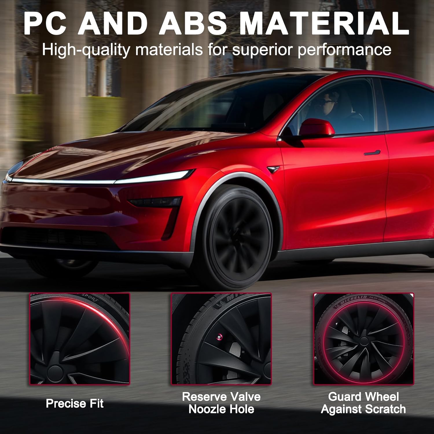 20'' Hub Caps YB Turbine X Style Wheel Covers 4Pcs for Tesla Model Y Juniper