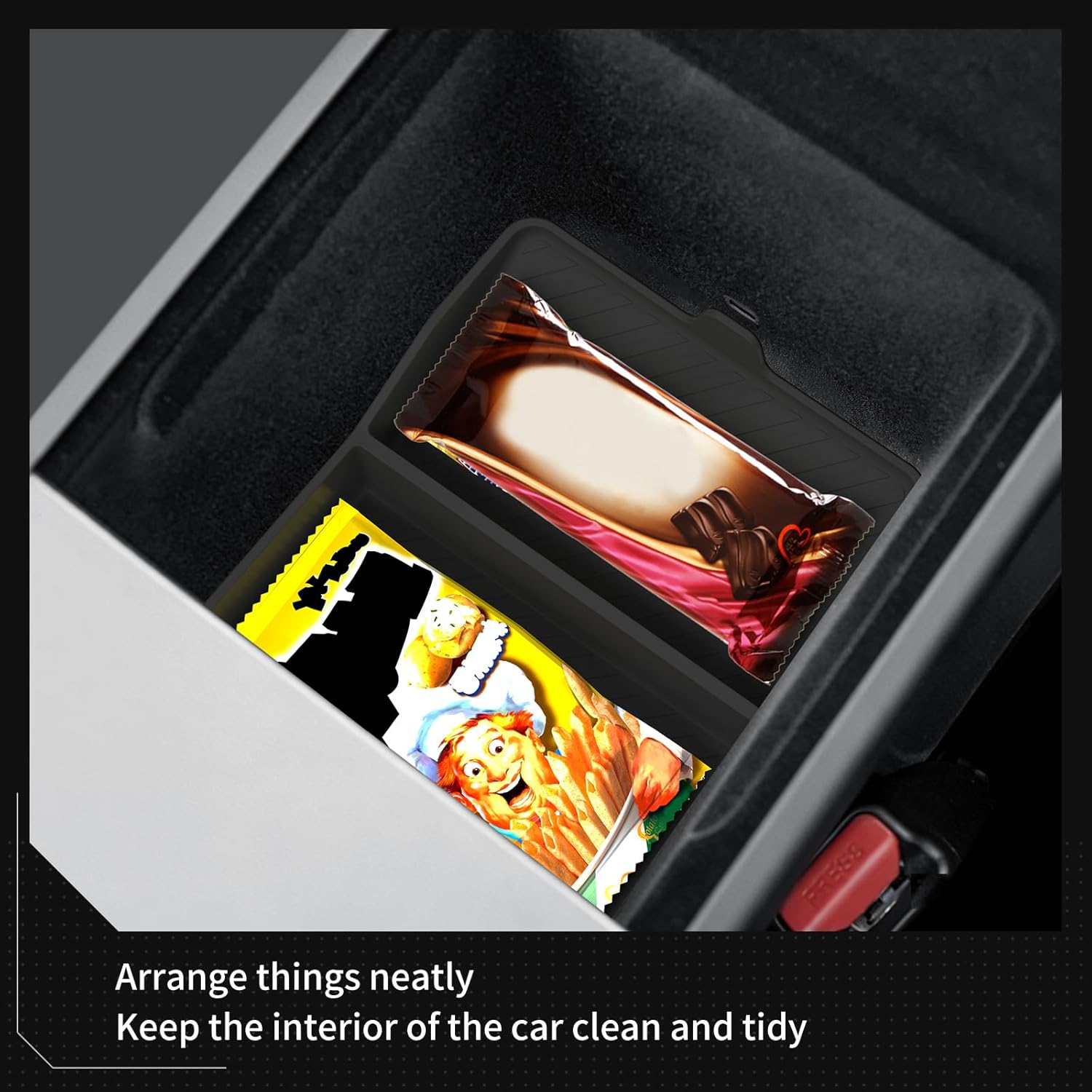 Tesla Model Y Standard Lower Armrest Box Organizer | Silicone Console Insert Tray