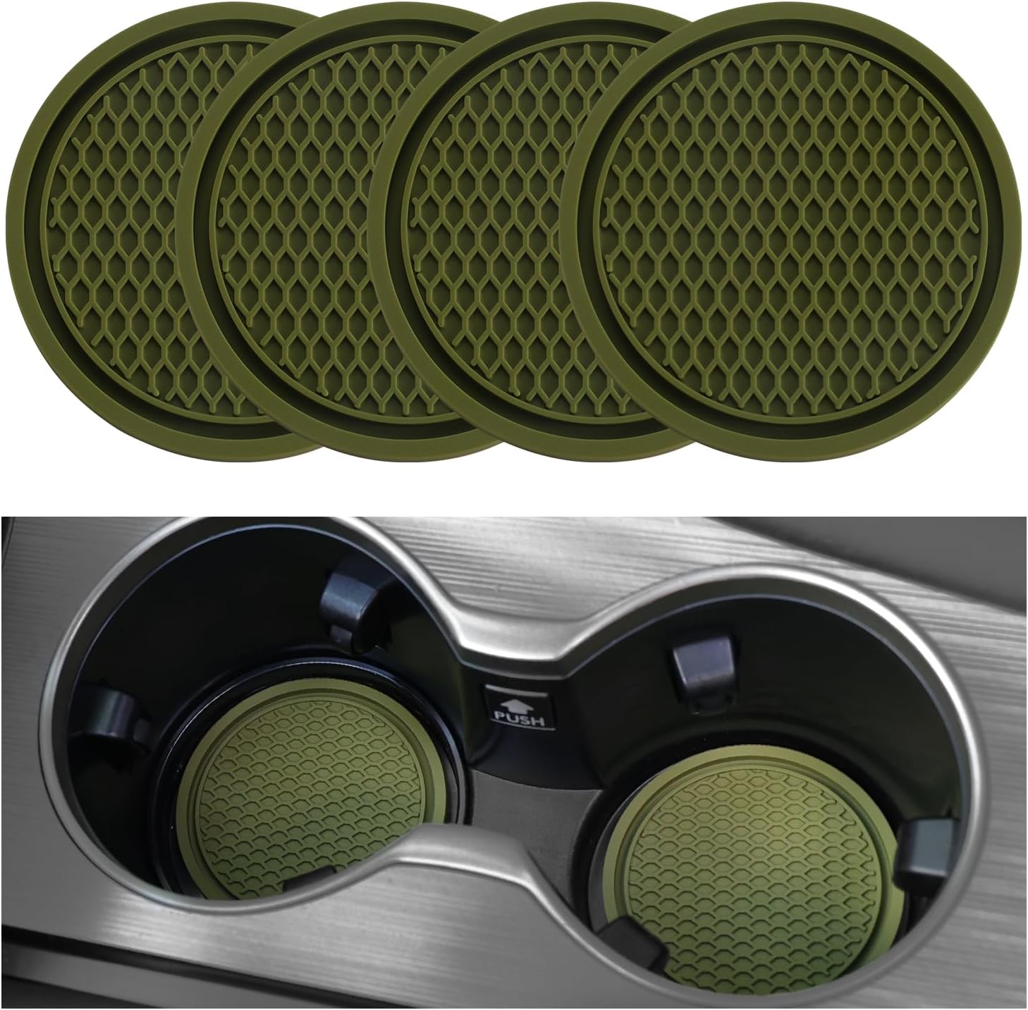 2026 Tesstudio Car Cup Coaster 4PCS Universal Non-Slip Cup Holders Embedded in Ornaments Coaster for Car/Tesla Interior Accessories
