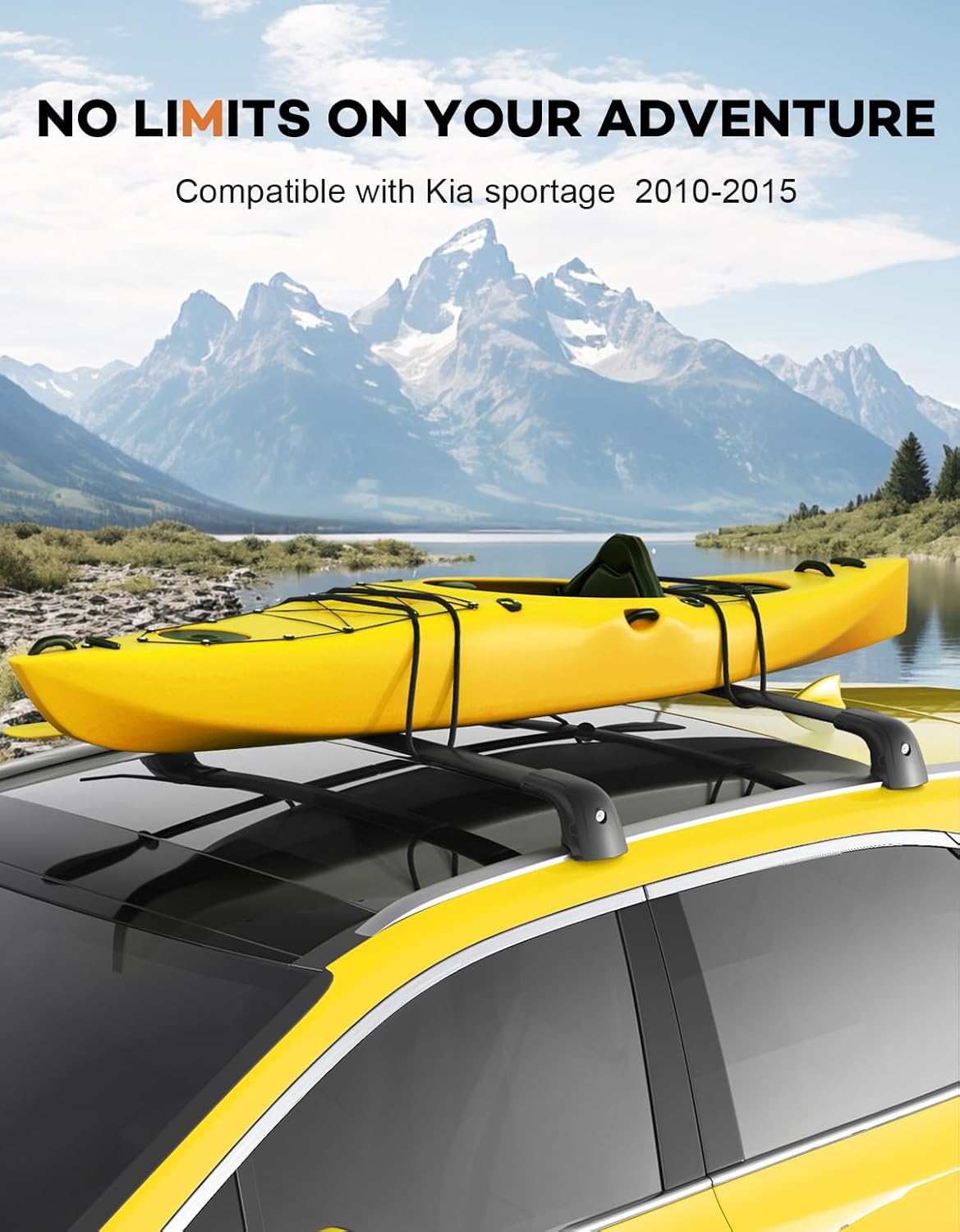 Kia Sportage cross bars 2010–2015 — anti-theft lock engaged