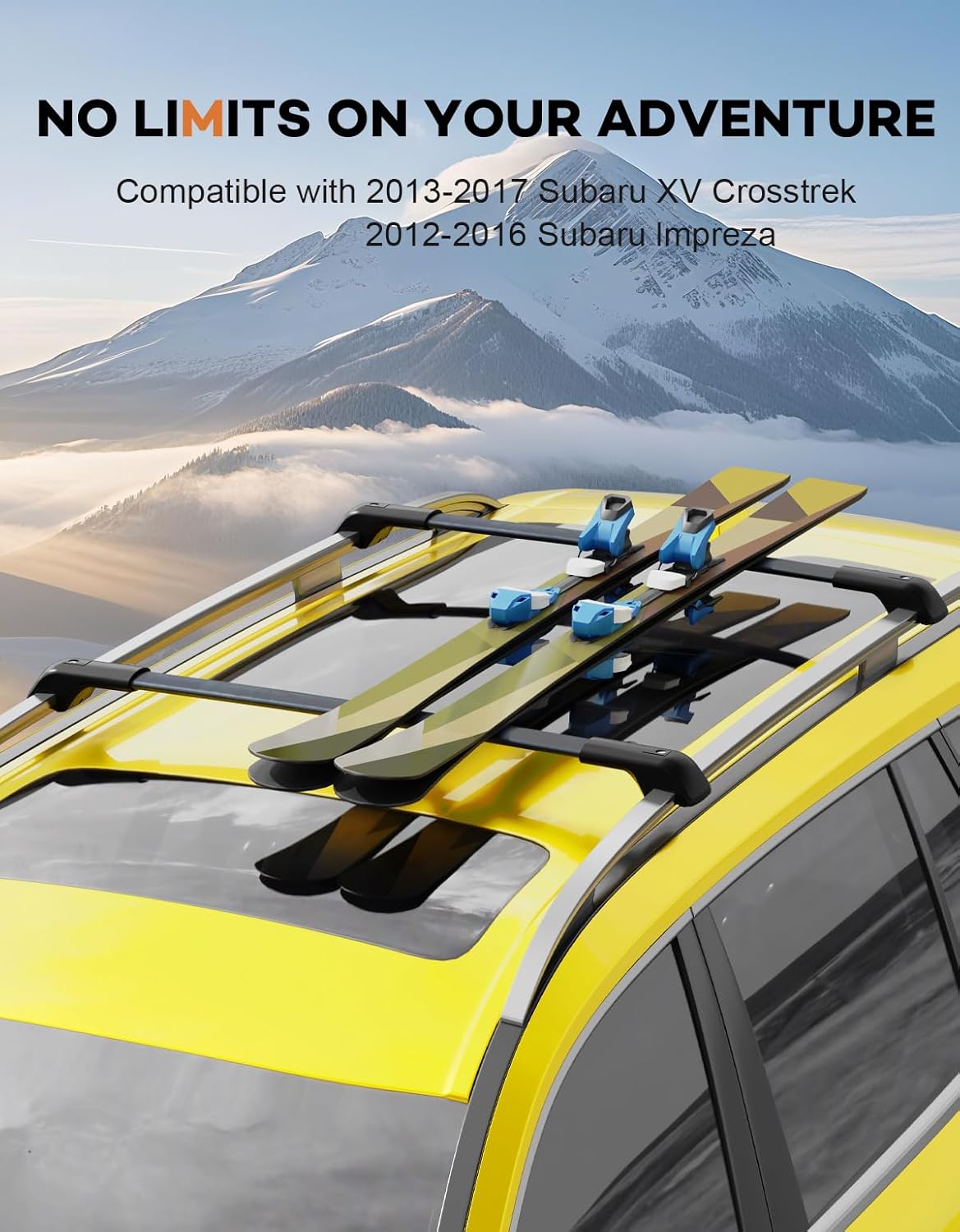 Subaru XV Crosstrek cross bars 2013–2017 — anti-theft lock engaged