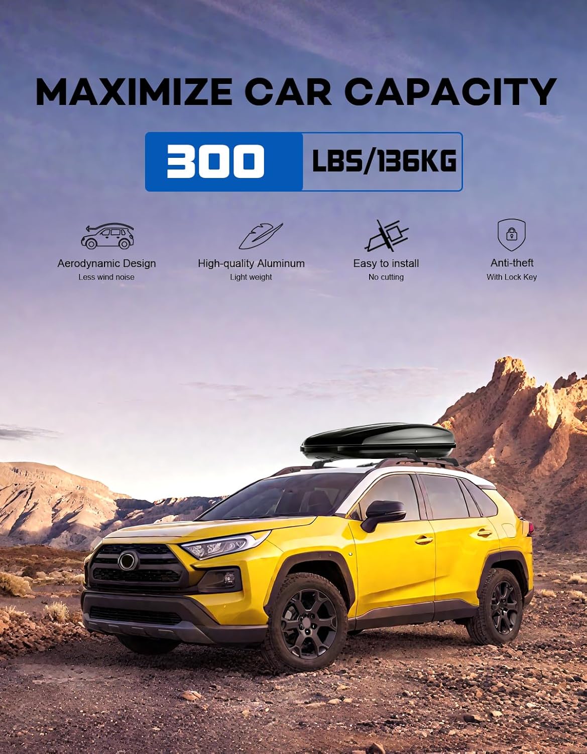 Toyota RAV4 cross bars 2019–2025 — aluminum alloy profile
