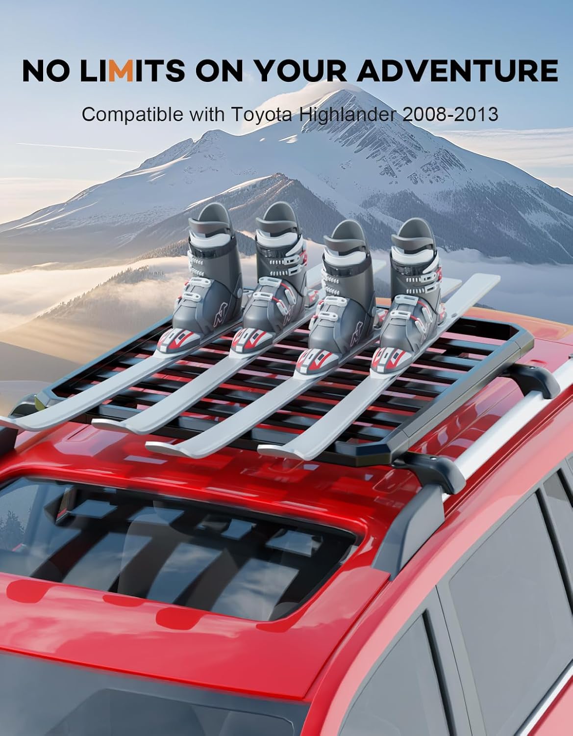 Toyota Highlander cross bars 2008–2013 — anti-theft lock engaged