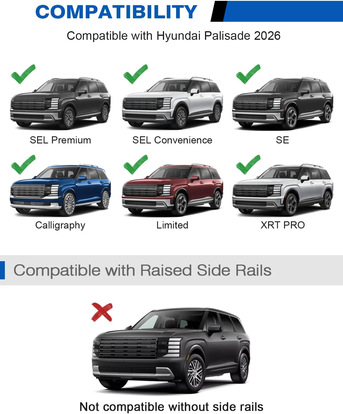 Hyundai Palisade cross bars 2026 — lockable end cap close-up