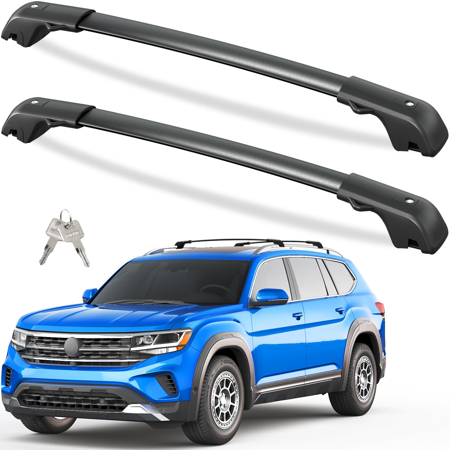 Roof rack cross bars — installed on vehicle roof rails