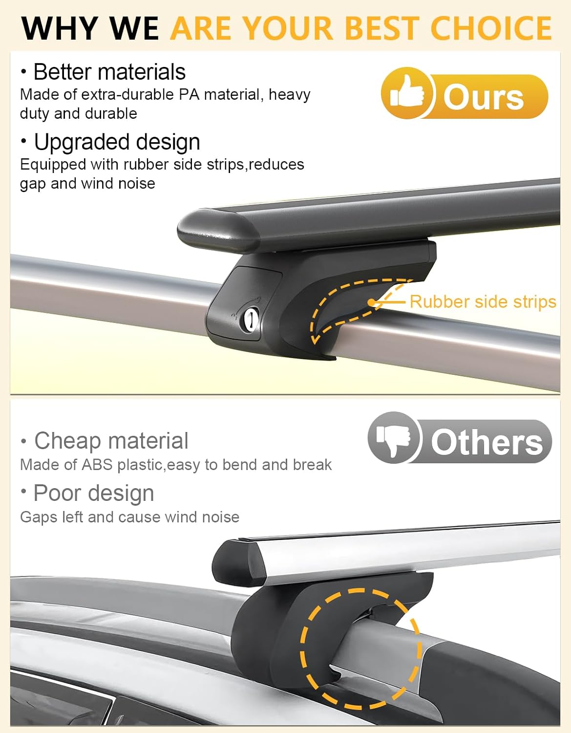 Roof rack cross bars — aluminum alloy profile