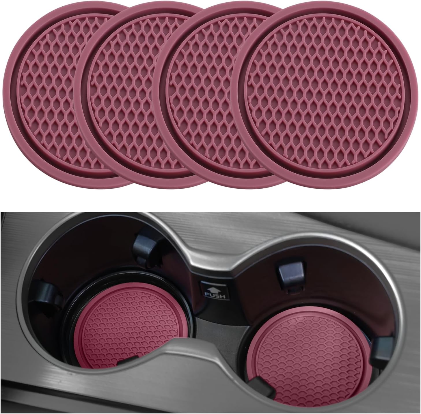 2026 Tesstudio Car Cup Coaster 4PCS Universal Non-Slip Cup Holders Embedded in Ornaments Coaster for Car/Tesla Interior Accessories