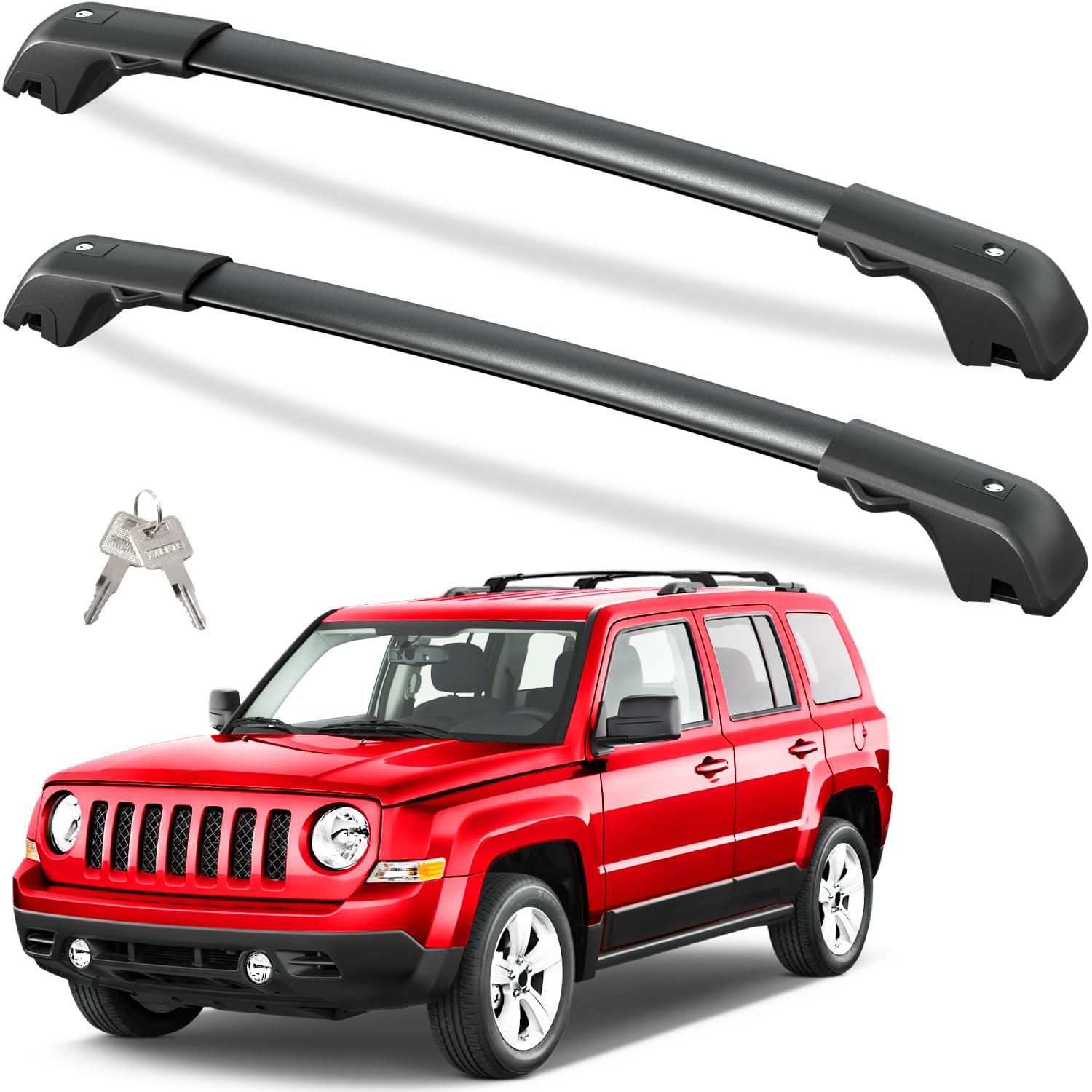 Roof rack cross bars — fitment alignment close-up
