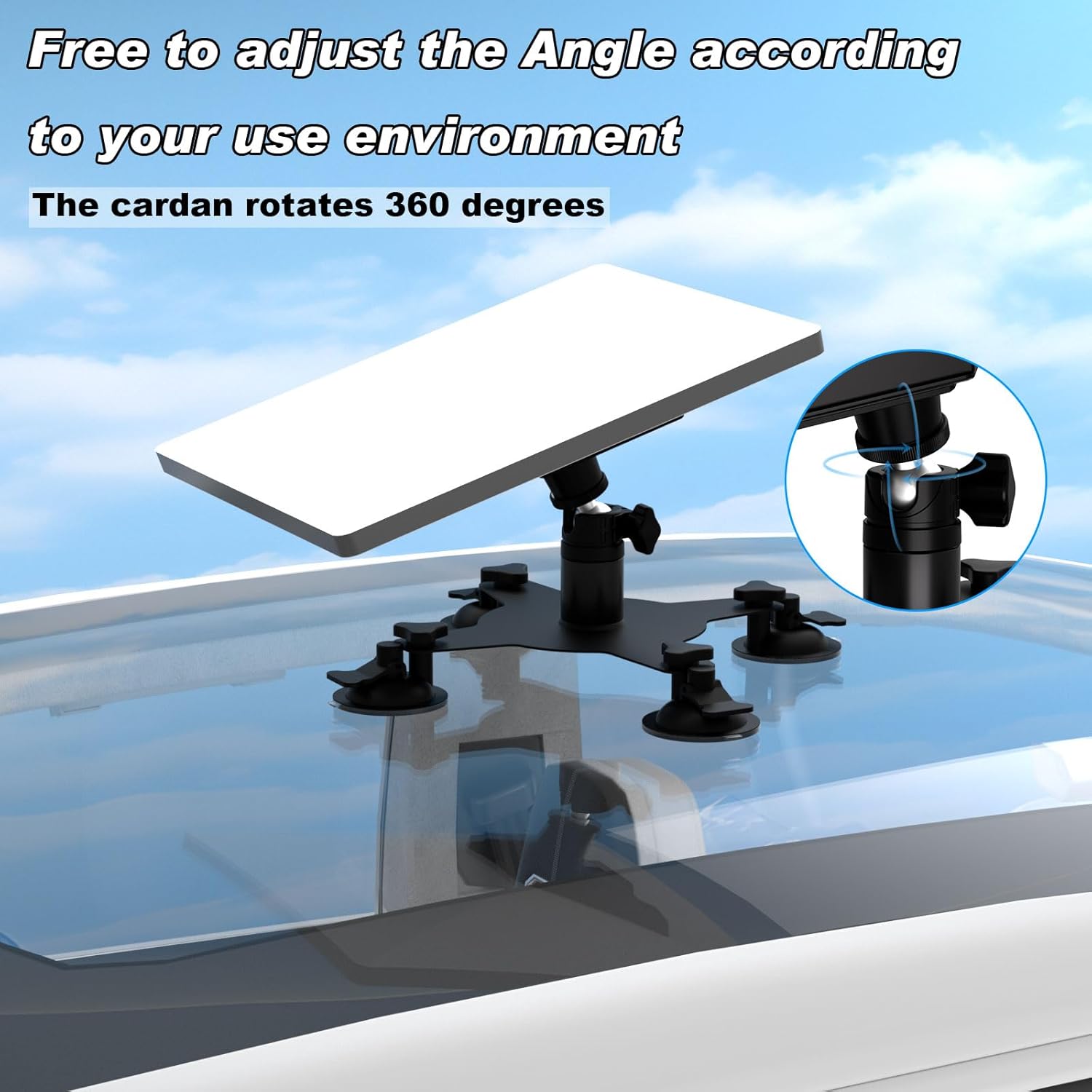 Starlink Mini Heavy-Duty Suction Cup Mount – Adjustable Roof & Sunroof Mount with Base for Car, RV and Boat