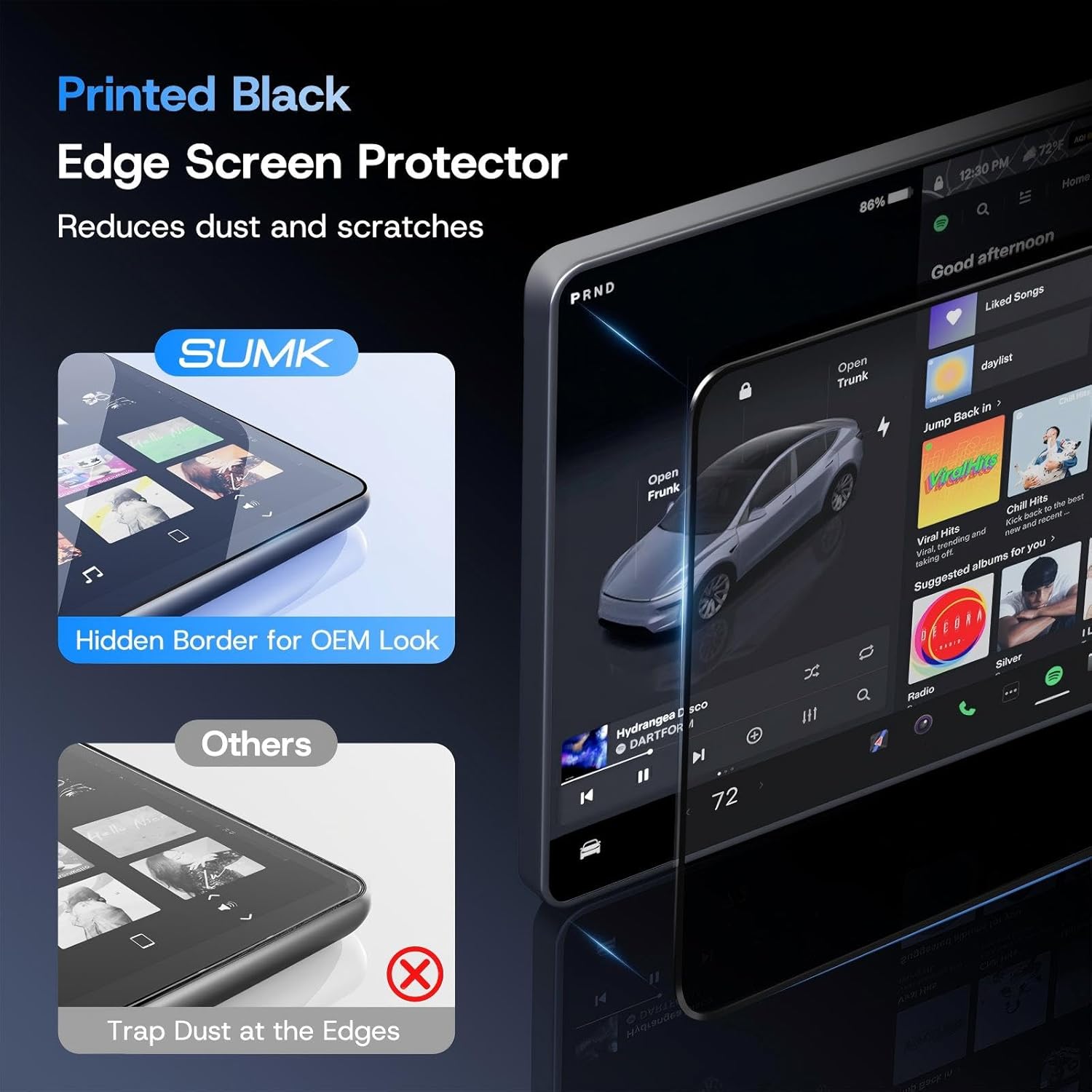 Tesstudio 2026 HD & 9H Anti-scratch Tempered Glass Screen Protector for Tesla Model 3/Y Accessories