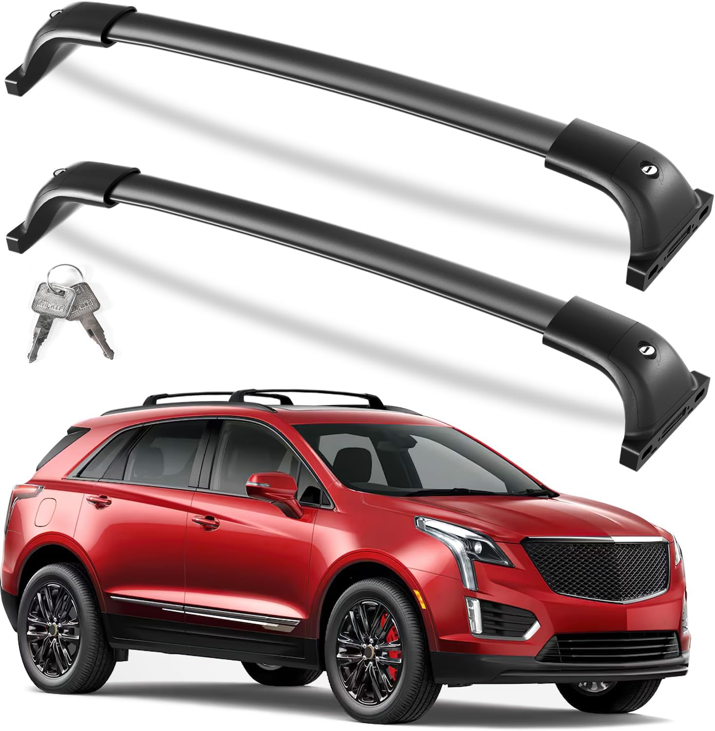 300 lbs Lockable Aluminum Roof Rack Cross Bars for Cadillac XT5, Honda, Jeep