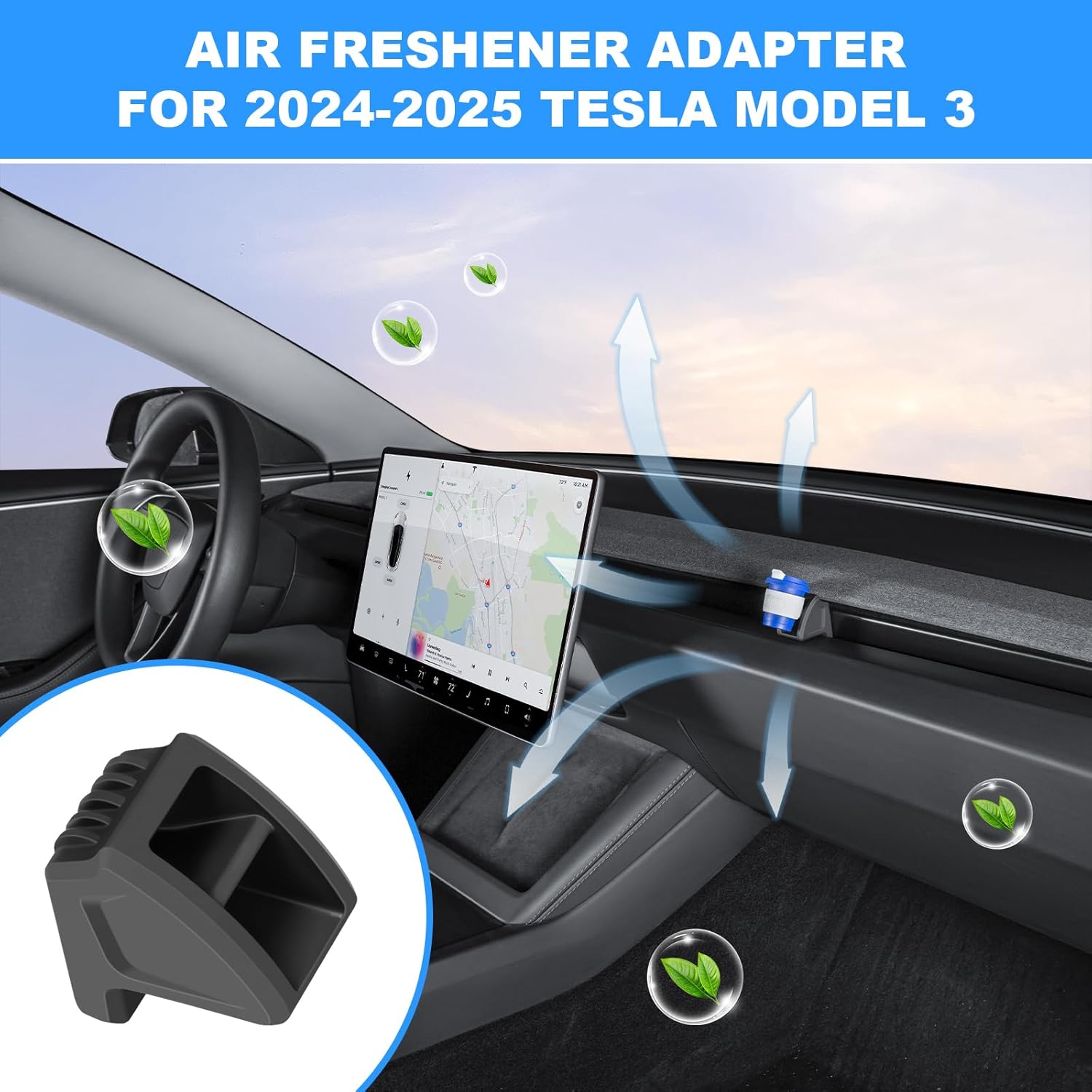 Tesstudio 2Pcs Air Freshener Adapter Air Vent (Air Freshener not Included) for Tesla Model 3/Y