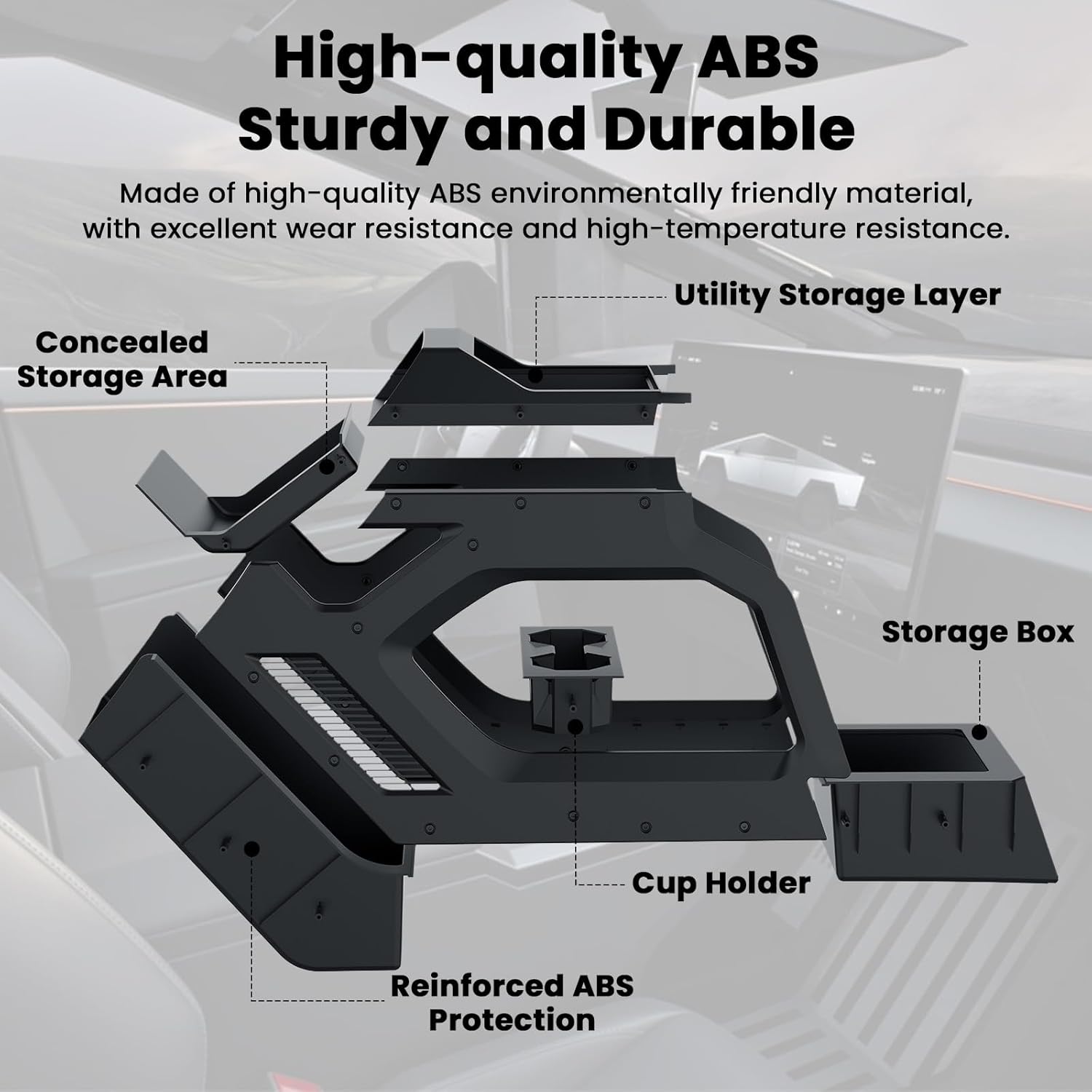 Aisle Central Storage box For Tesla Cybertruck Lower Center Console