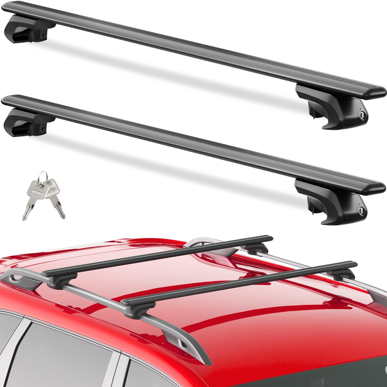 Roof rack cross bars — installed on vehicle roof rails