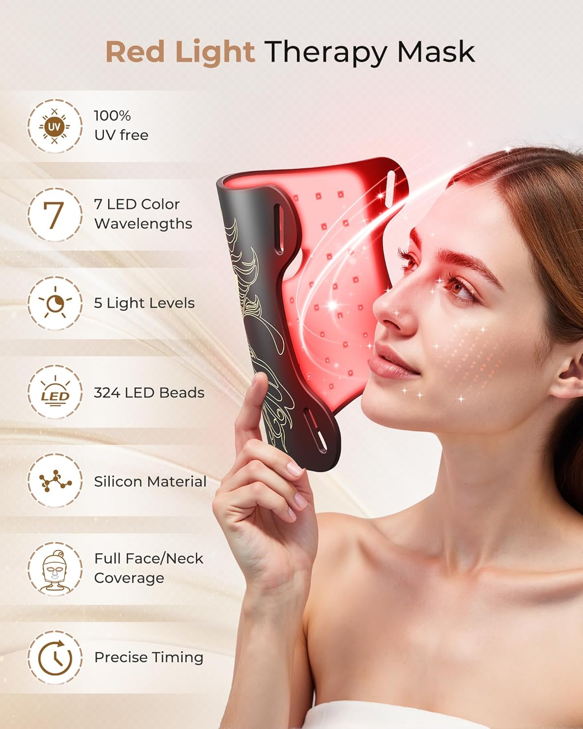 LED Light Therapy mask Red Light Therapy for Face and Neck