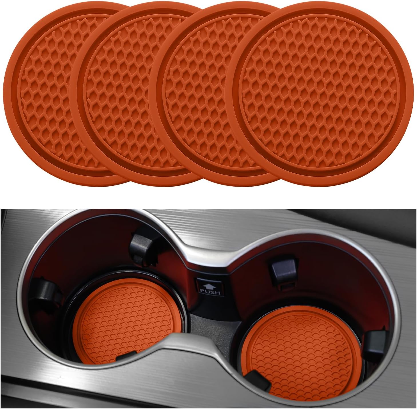 2026 Tesstudio Car Cup Coaster 4PCS Universal Non-Slip Cup Holders Embedded in Ornaments Coaster for Car/Tesla Interior Accessories