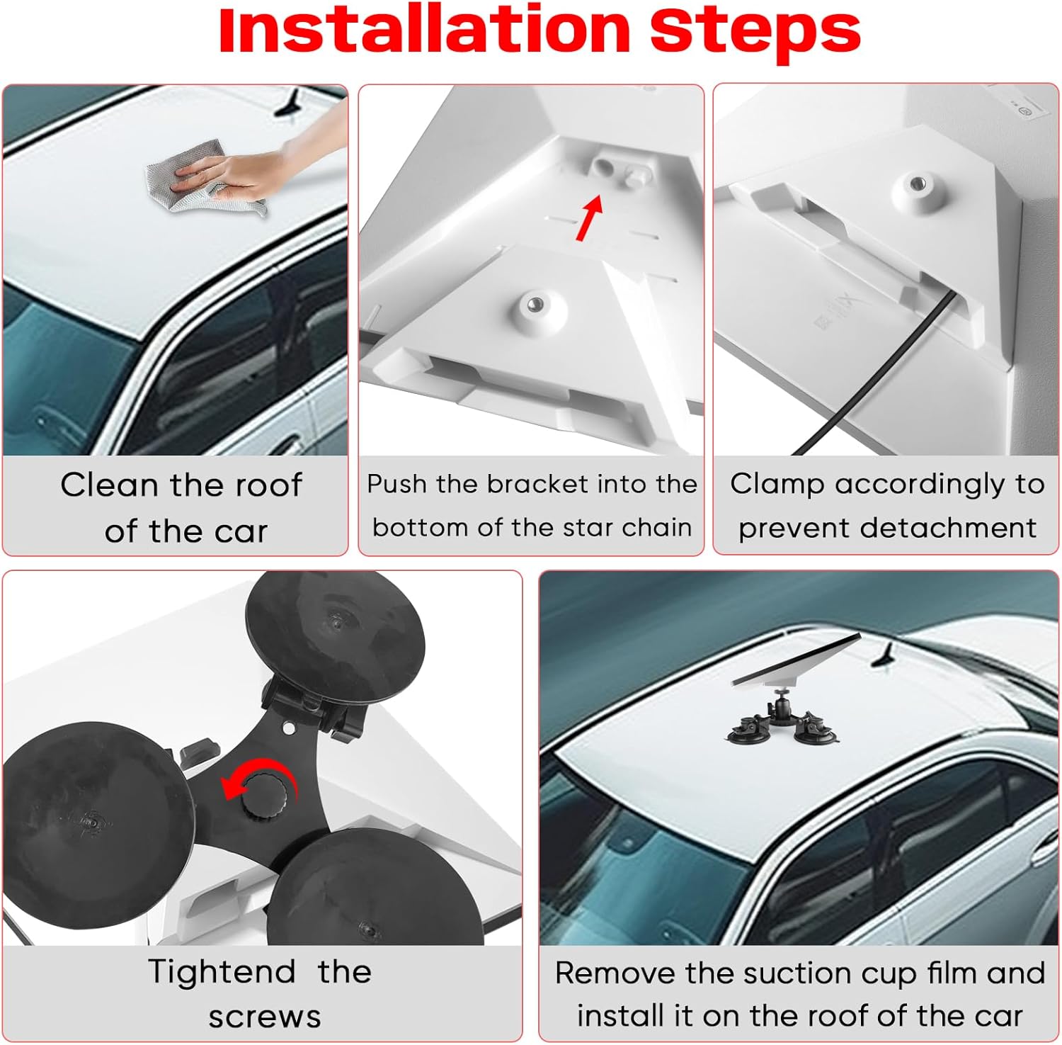 Starlink Mini Roof Triangular Suction Cup Mount 360 ° Horizontal Adjustment Suitable for Smooth Surface Installation Such as roof/sunroof/RV/Windows