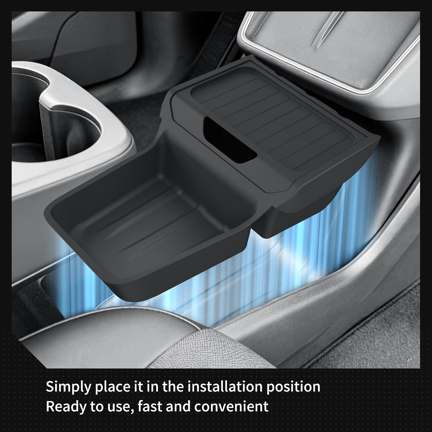 Tesla Model Y Juniper Center Console Organizer 2025-2026, TPE Tray